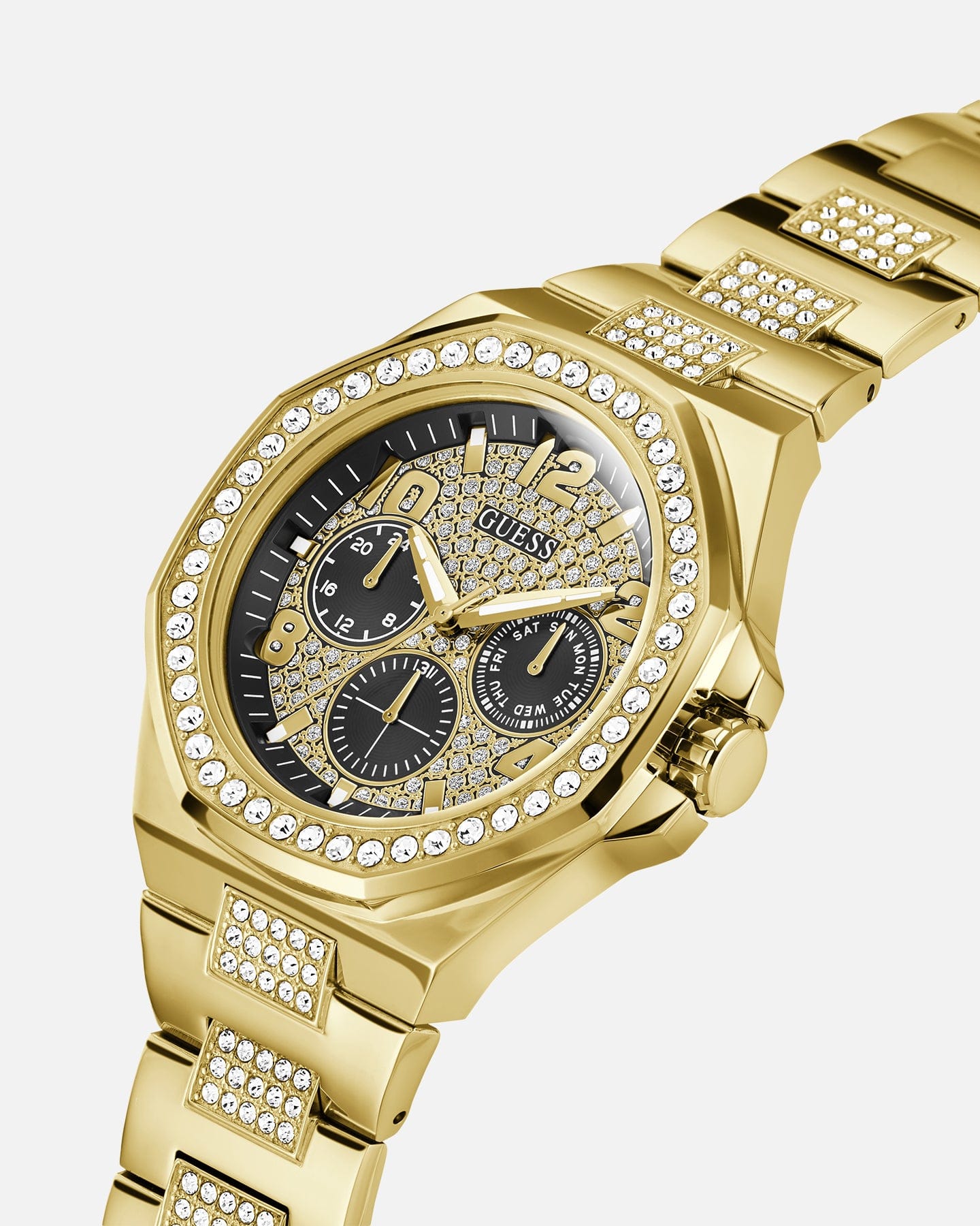 GUESS Mainline Empire Crystal Bracelet Watch Gold