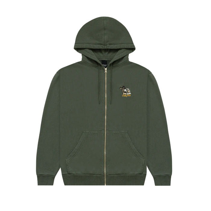ONLY NY RETRIEVER ZIP UP HOODIE - DARK OLIVE