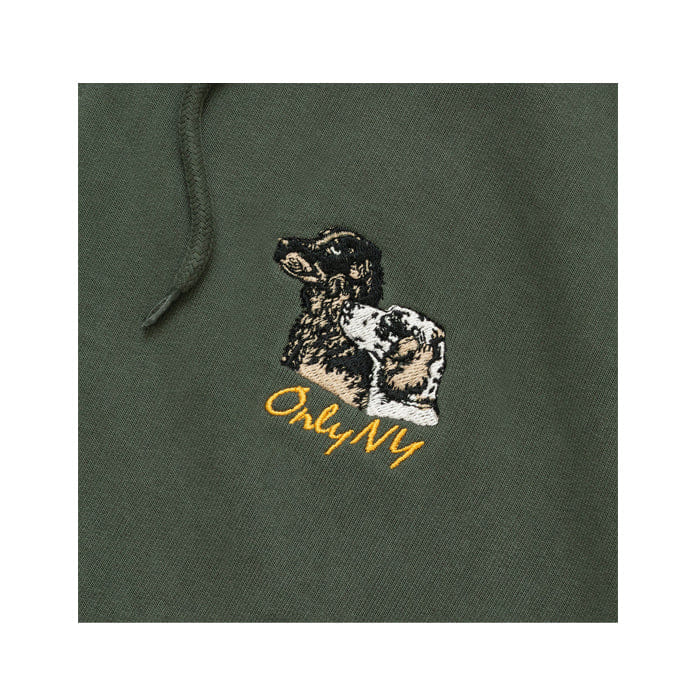 ONLY NY RETRIEVER ZIP UP HOODIE - DARK OLIVE