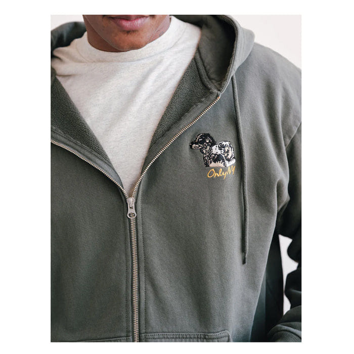 ONLY NY RETRIEVER ZIP UP HOODIE - DARK OLIVE