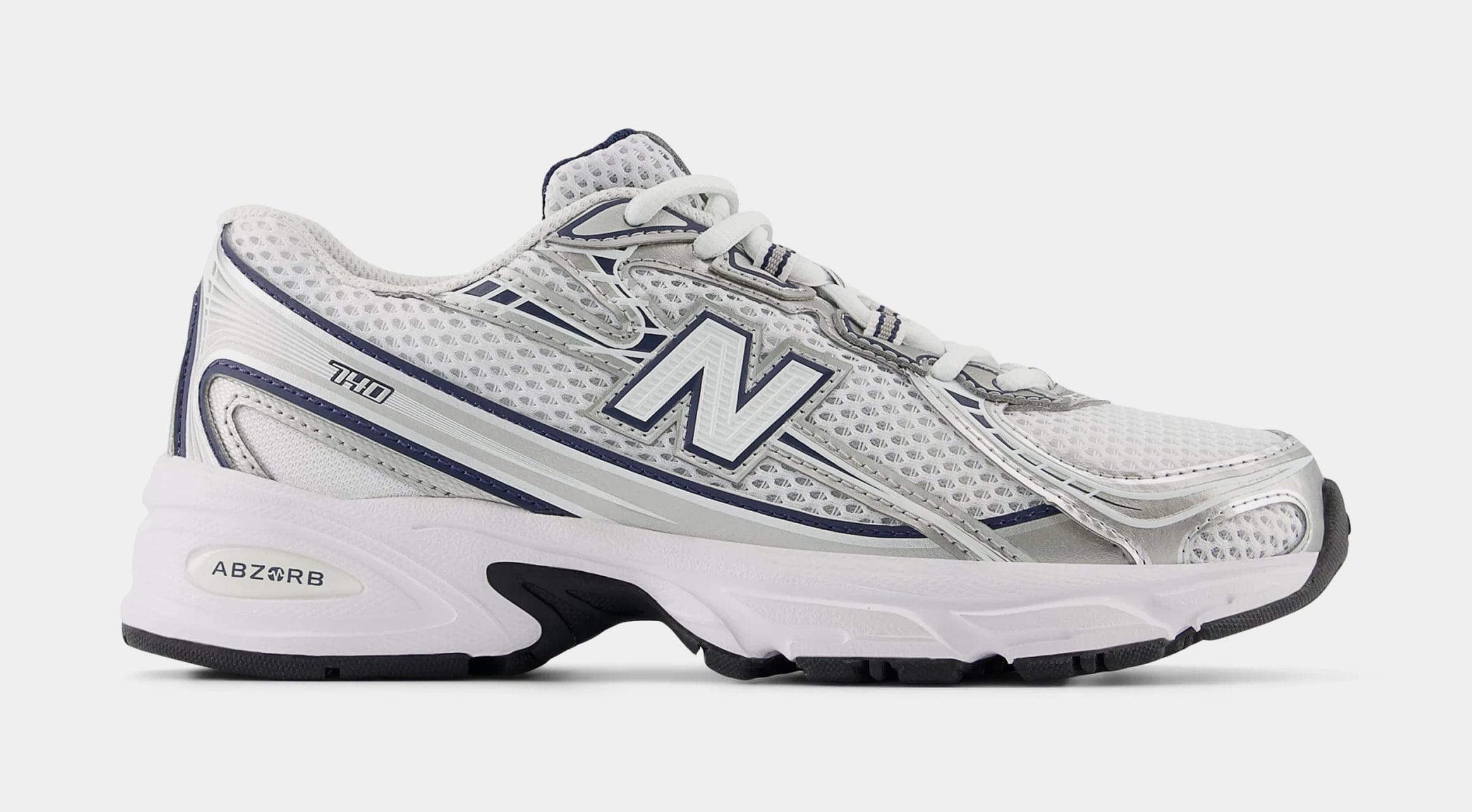 Newbalance 740 Lace Grade School Lifestyle Shoes (White/Navy)