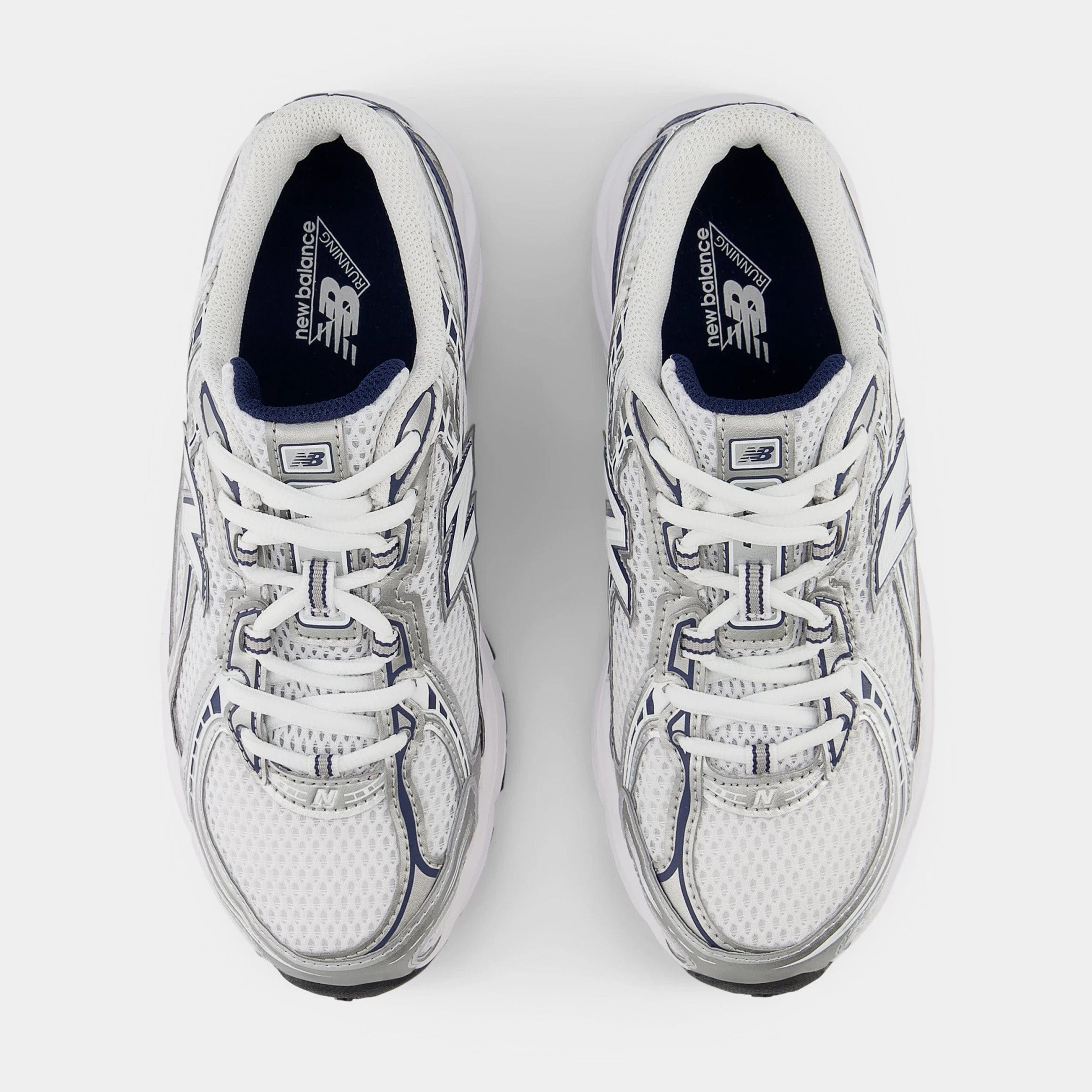 Newbalance 740 Lace Grade School Lifestyle Shoes (White/Navy)
