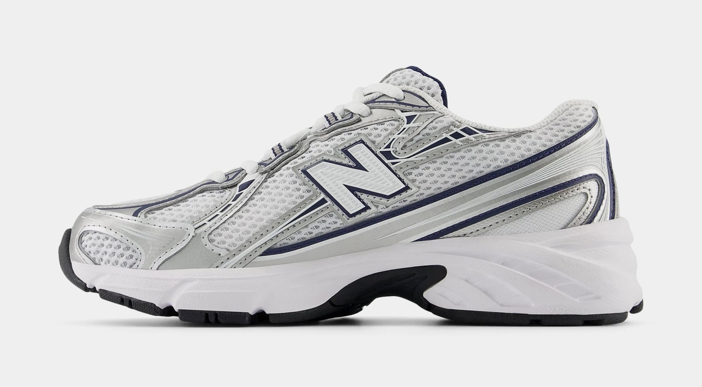 Newbalance 740 Lace Grade School Lifestyle Shoes (White/Navy)