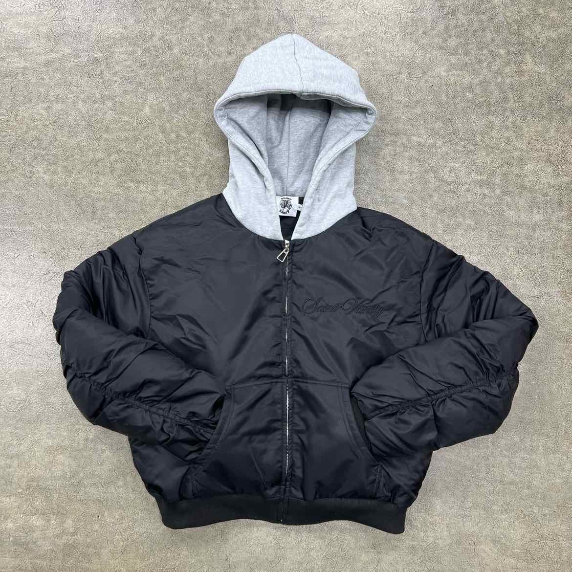 Saint Vanity Jacket GREY HOOD Black New Size S