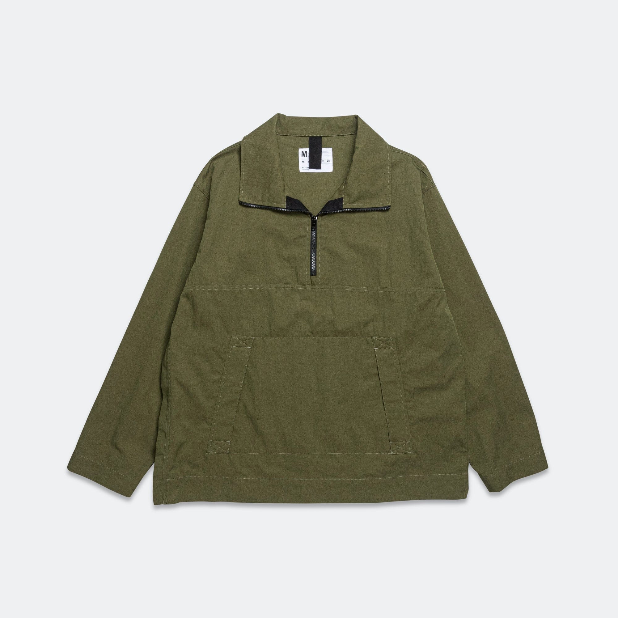 MHL. Stand Collar Anorak - Proofed Cotton Nylon Grass