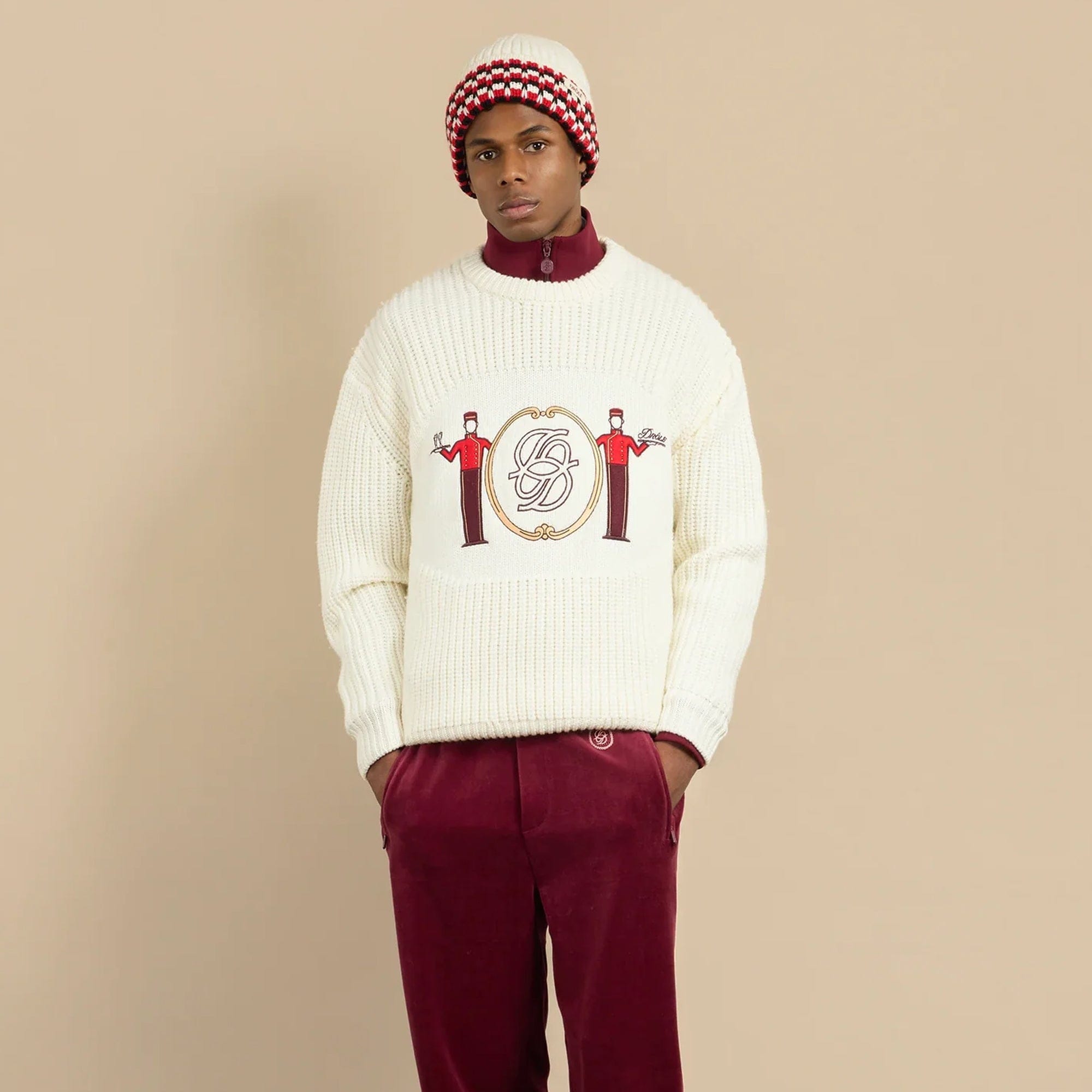 Drole De Monsieur Mens La Maille Jacquard Groom Sweatshirt