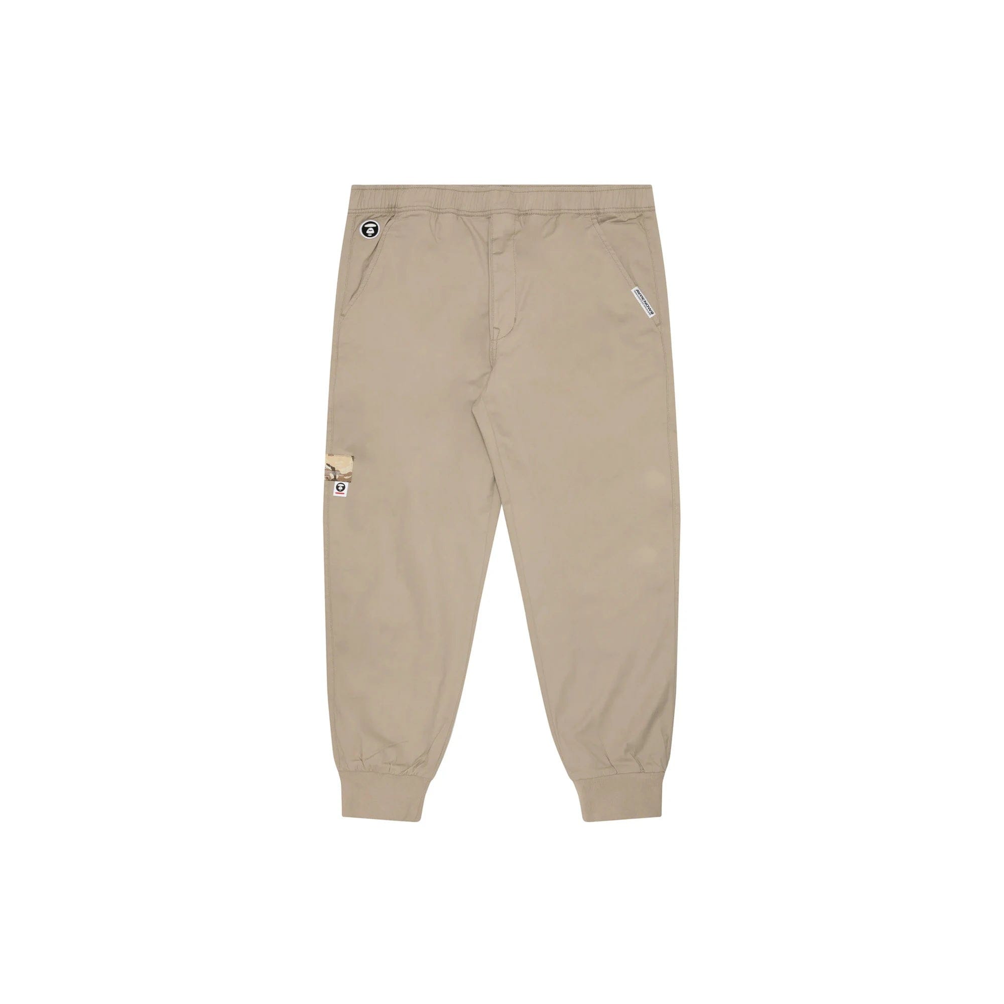 AAPE by A Bathing Ape AAPE Moonface Embroidered Relaxed Woven Pants Beige / Grey