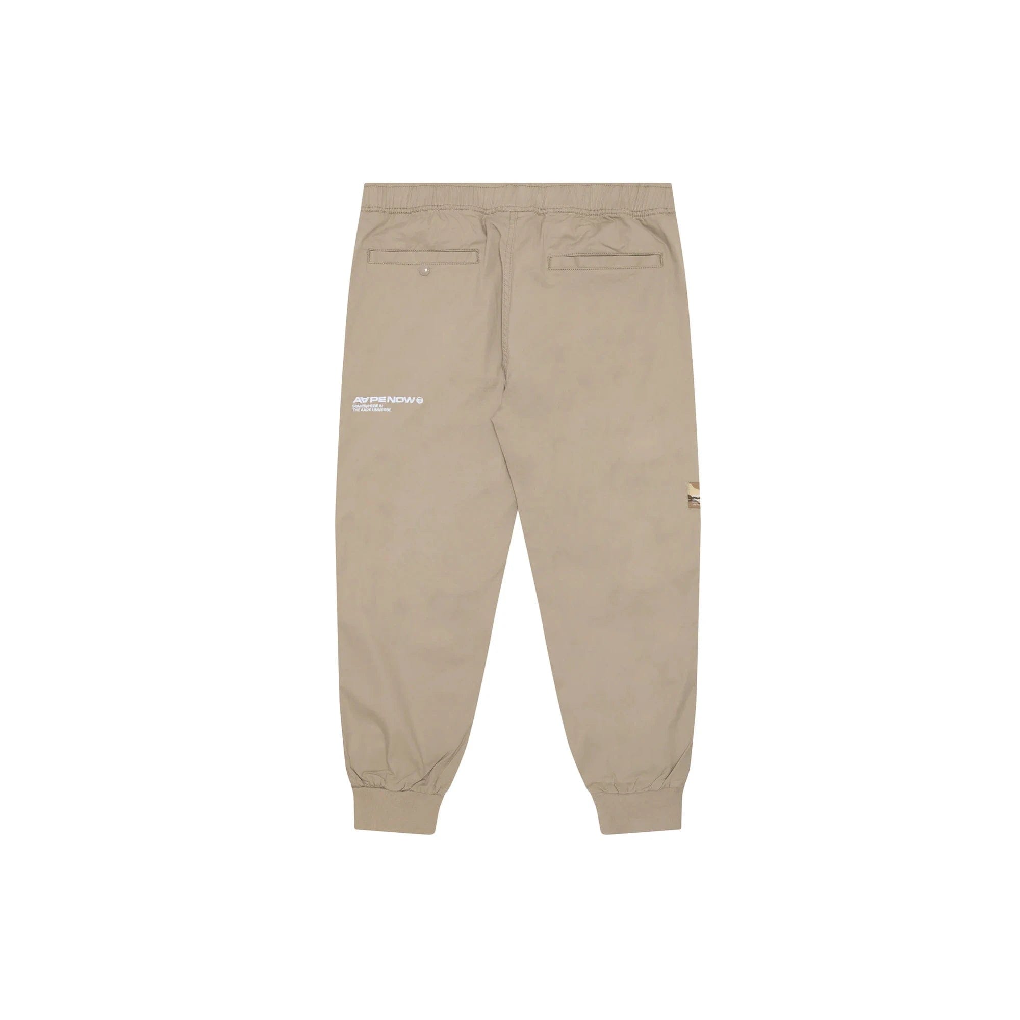 AAPE by A Bathing Ape AAPE Moonface Embroidered Relaxed Woven Pants Beige / Grey
