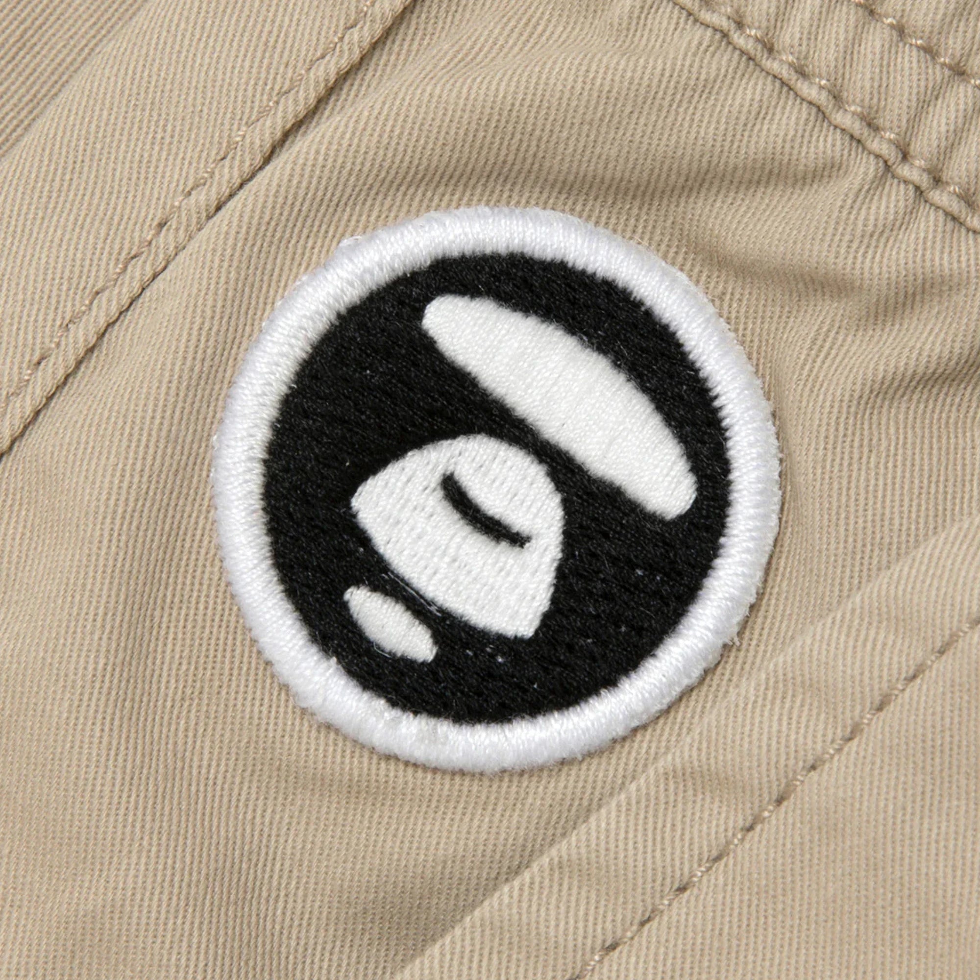 AAPE by A Bathing Ape AAPE Moonface Embroidered Relaxed Woven Pants Beige / Grey