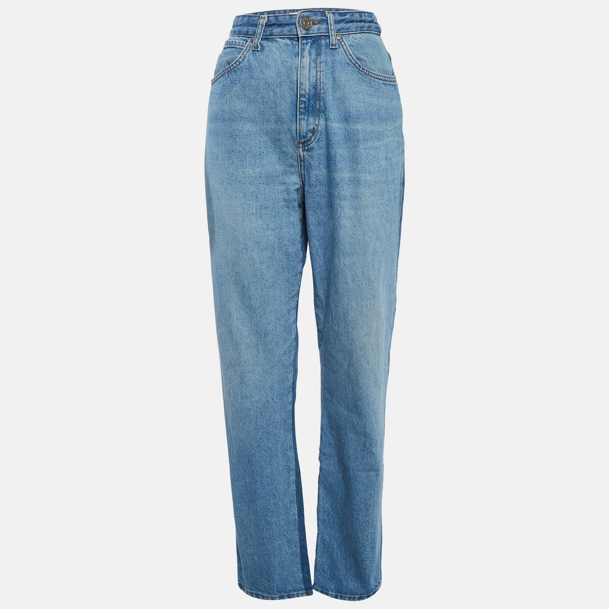 Sandro Blue Denim High Rise Jeans M/waist