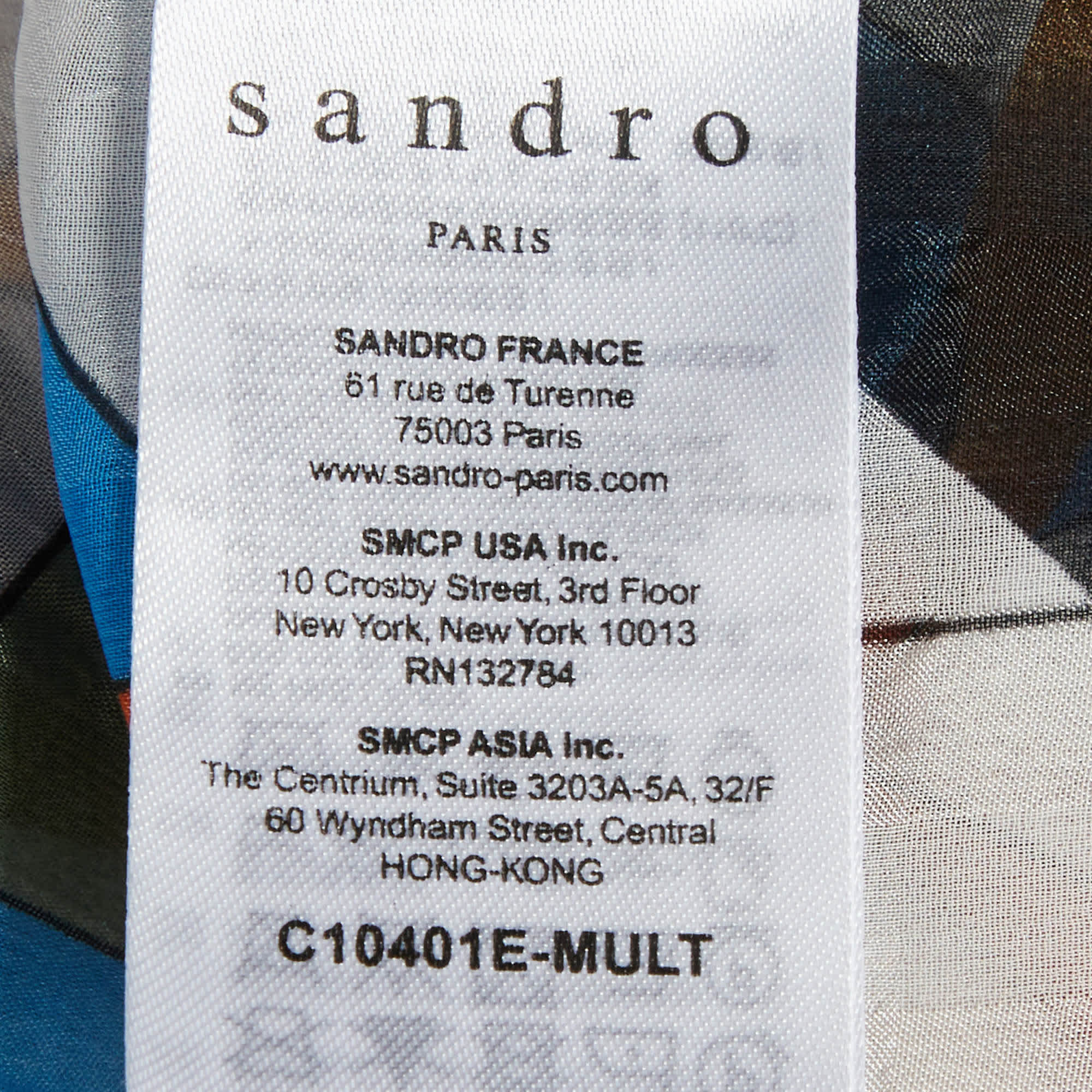 Sandro Multicolour Geo Print Chiffon Open Back Shirt