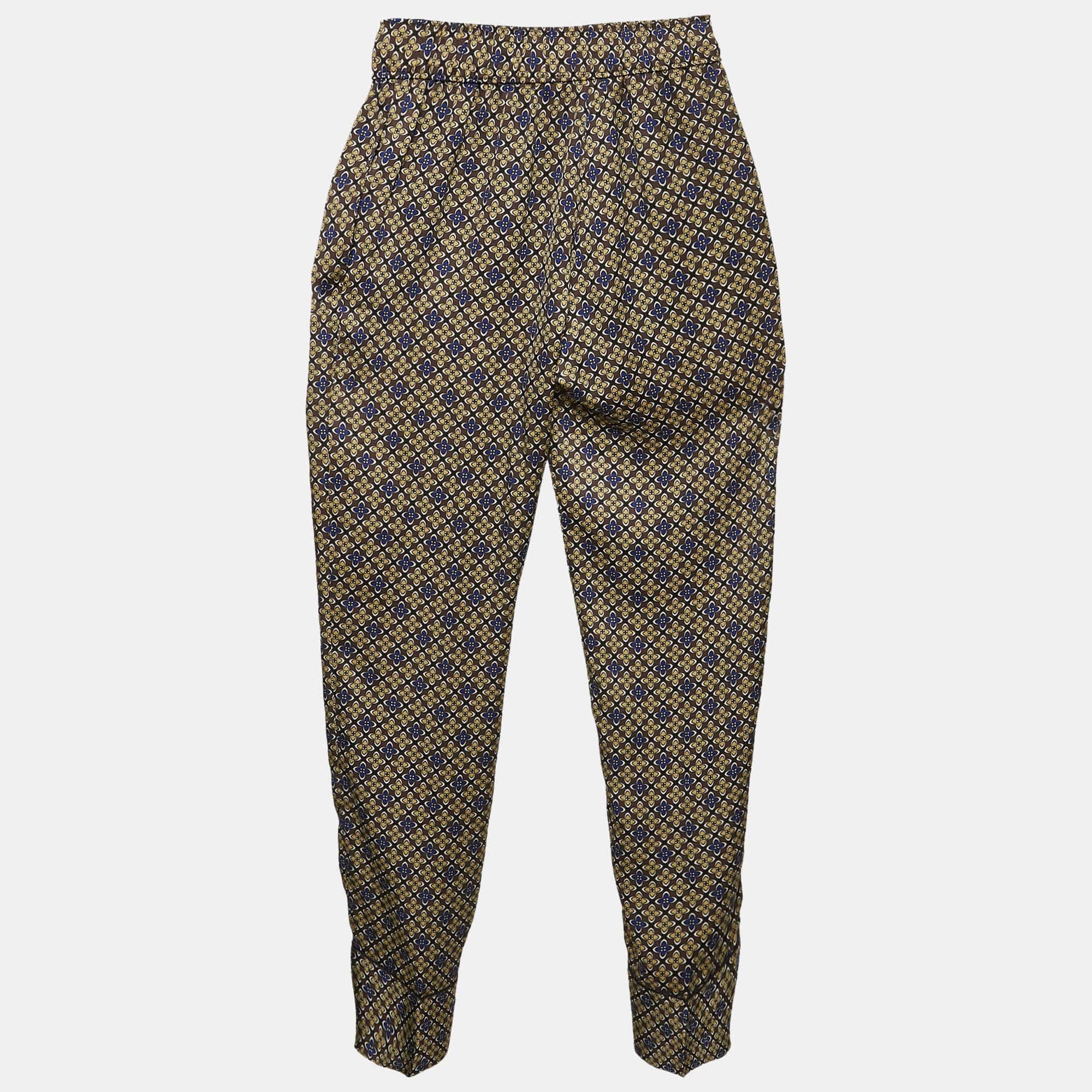 Sandro Multicolor Printed Satin Straight Leg Dany Trousers