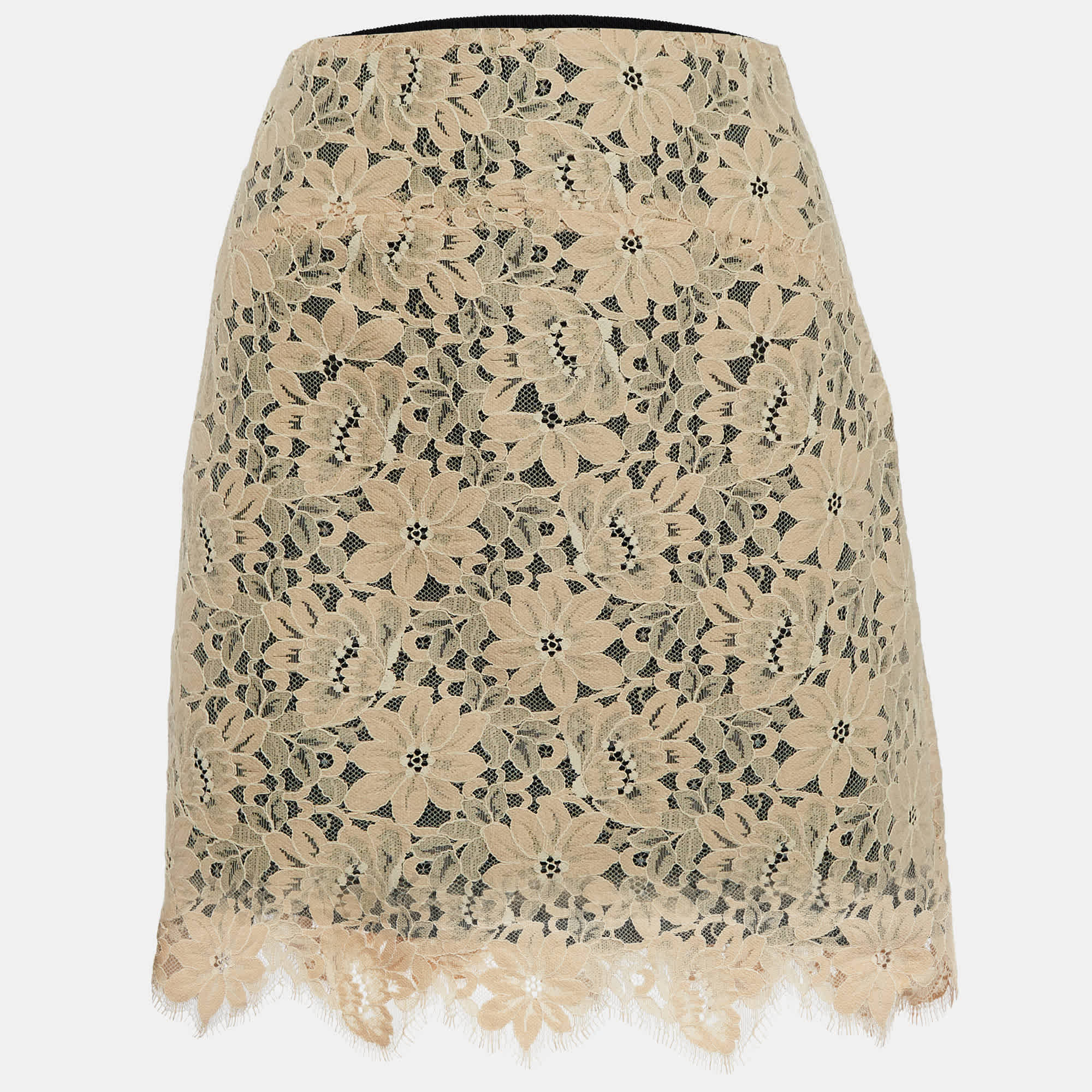 Sandro Beige Lace Knee Length Skirt