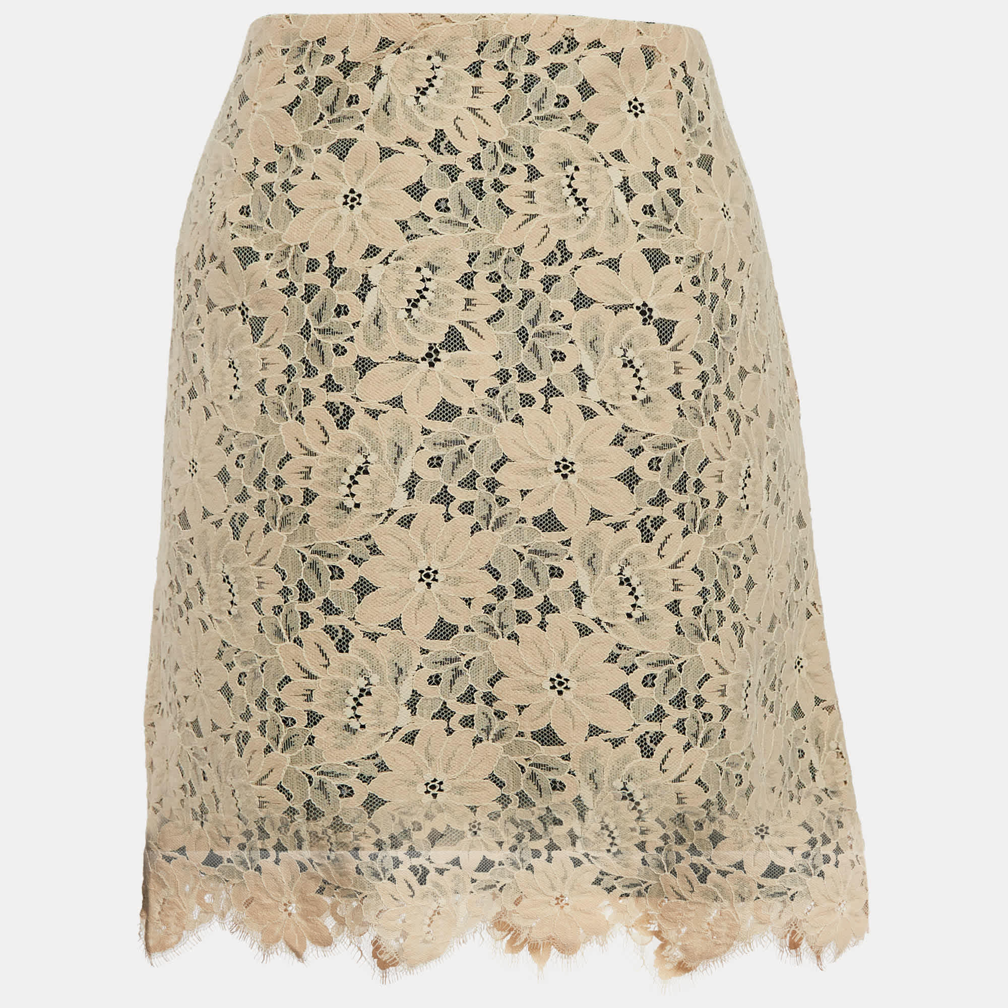 Sandro Beige Lace Knee Length Skirt