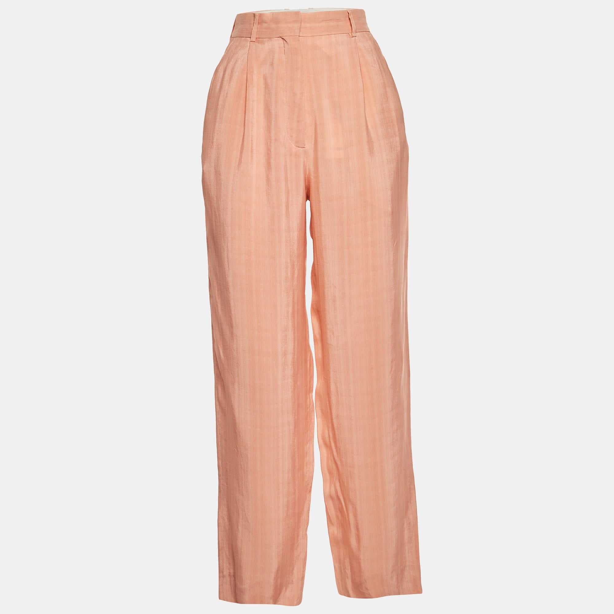 Sandro Pink Striped Cotton Trousers