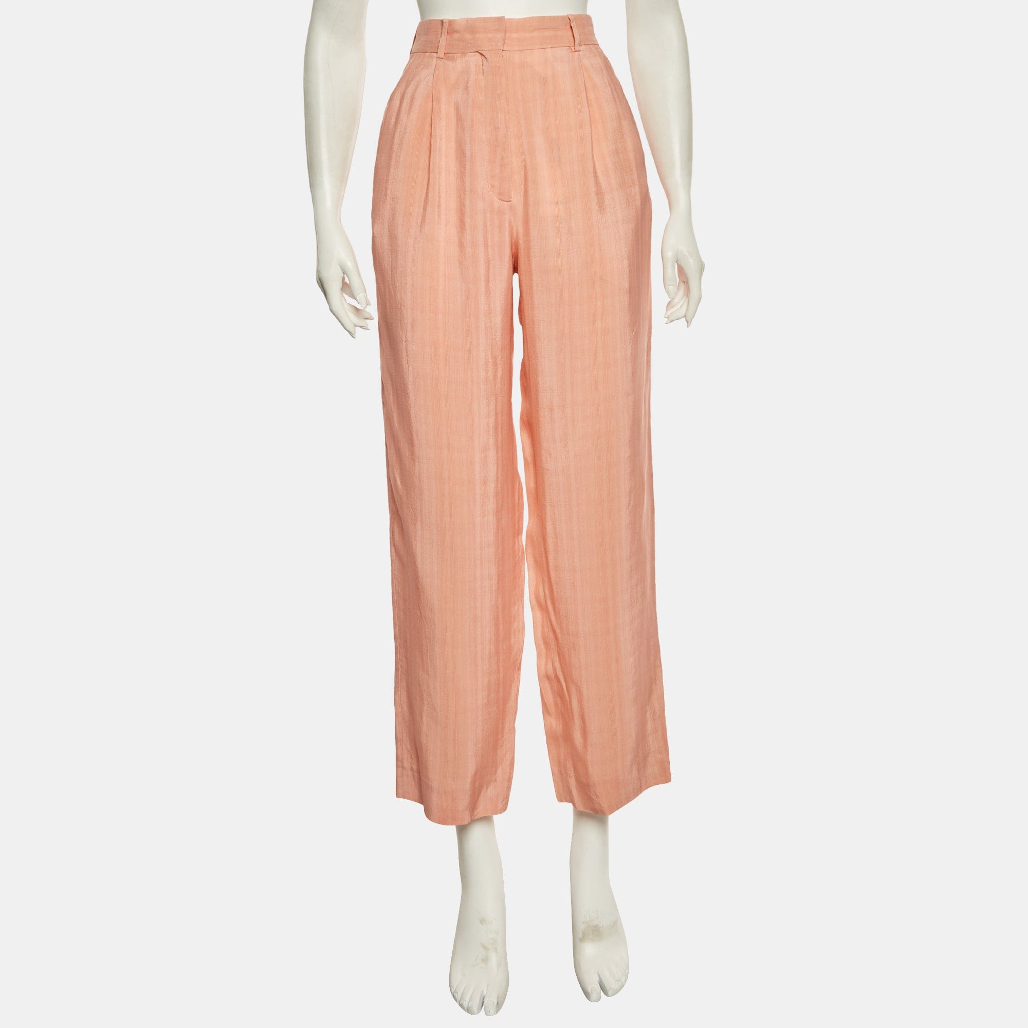 Sandro Pink Striped Cotton Trousers