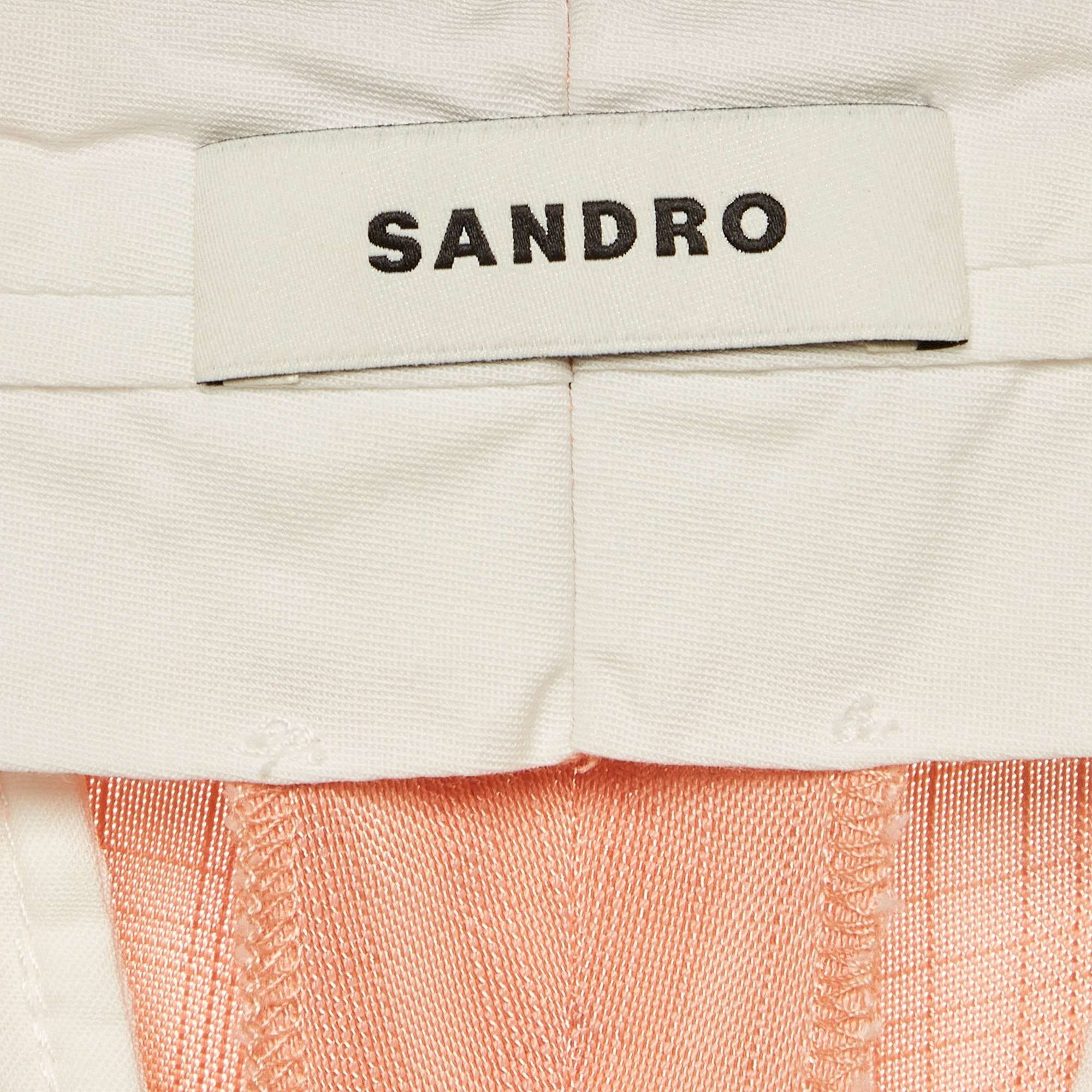 Sandro Pink Striped Cotton Trousers