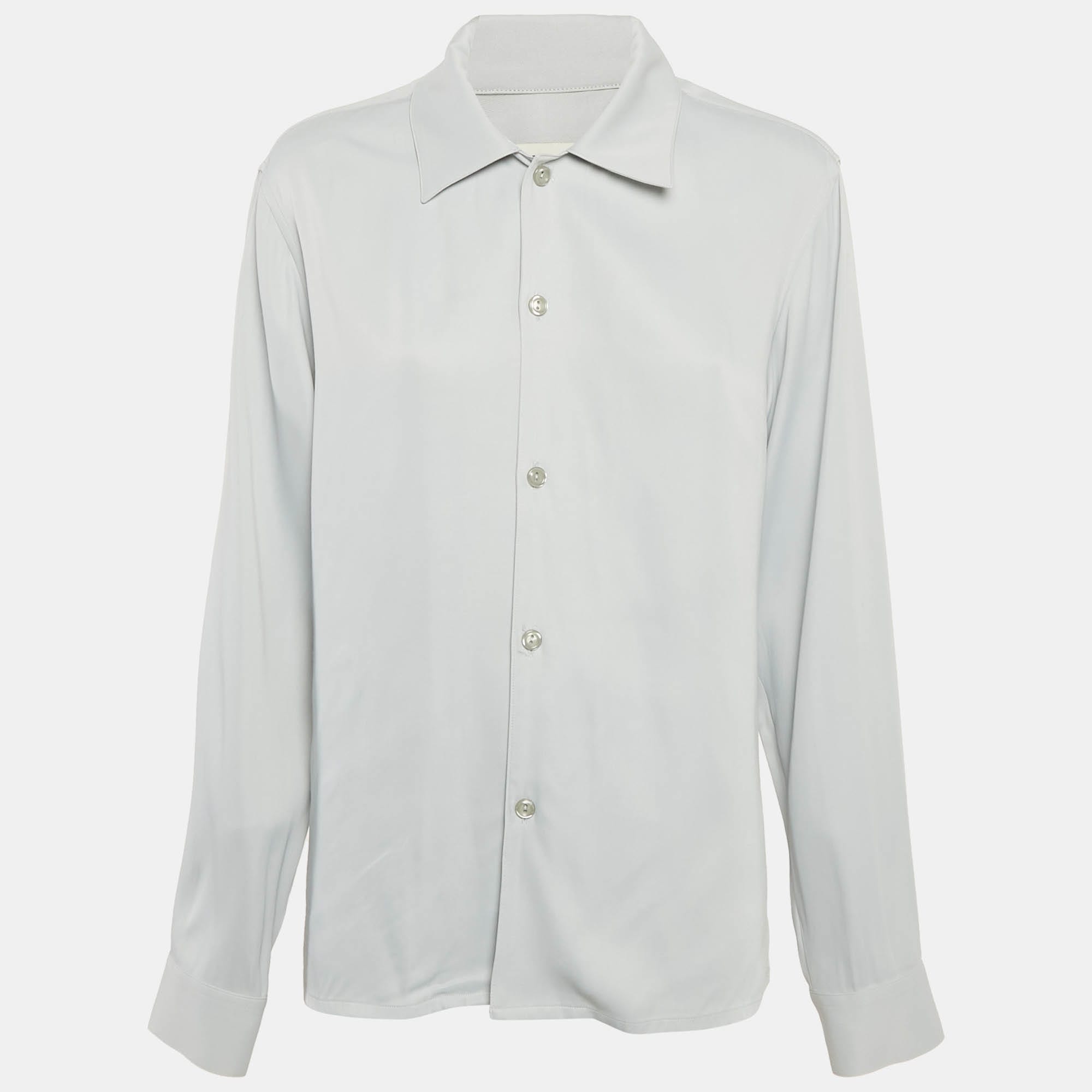 Sandro Grey Crepe Buttoned Full Sleeve Shirt