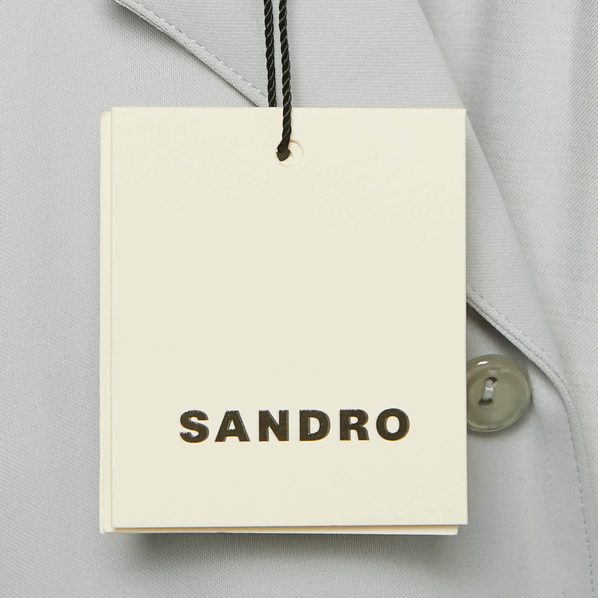 Sandro Grey Crepe Buttoned Full Sleeve Shirt