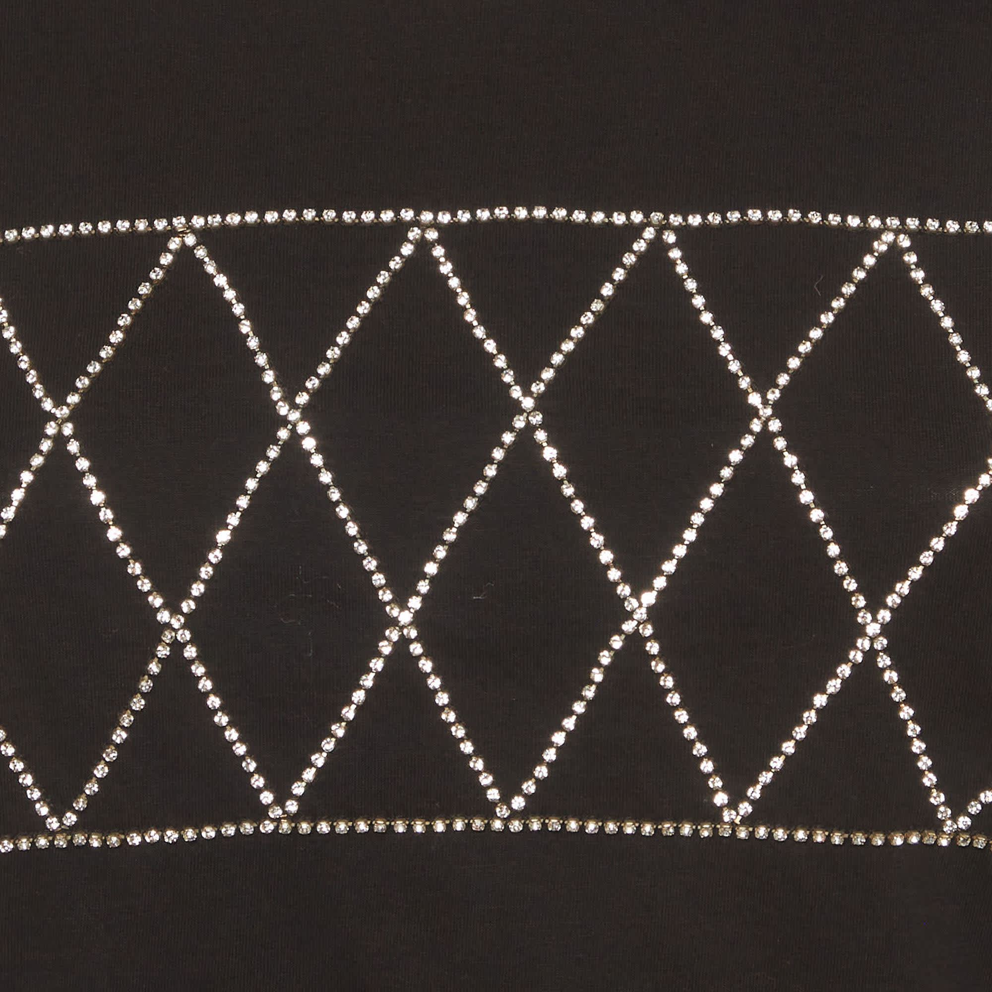 Sandro Black Jersey Rhinestone Cropped T - Shirt