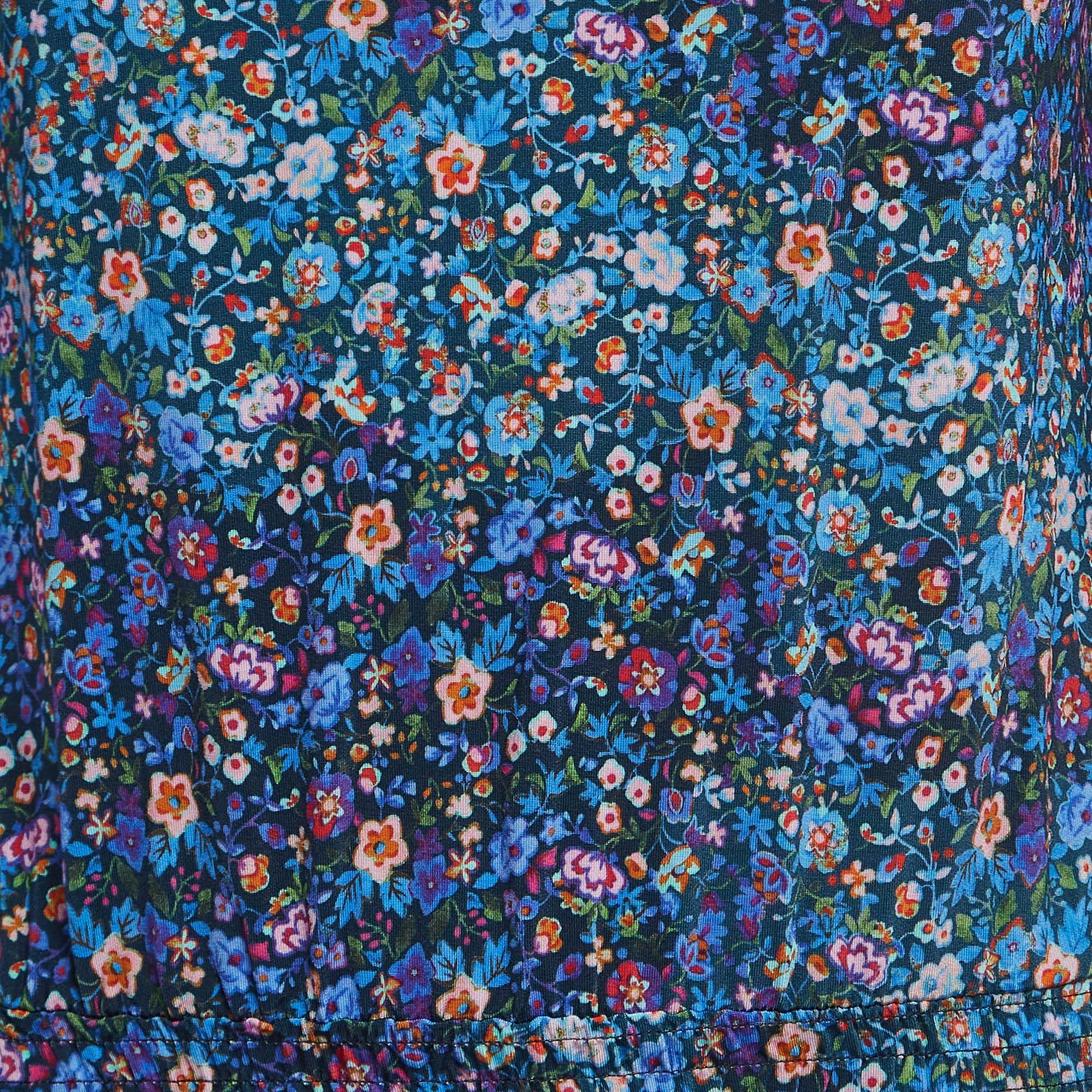 Sandro Blue Floral Printed Jersey Spinelle Mini Dress