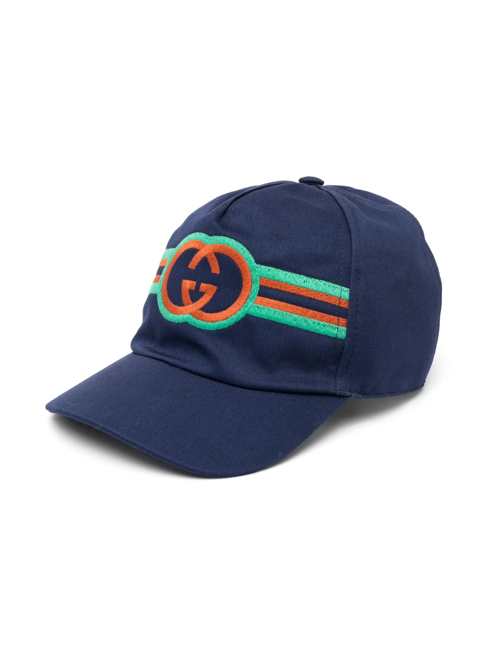 Gucci Kids Interlocking G logo cotton cap