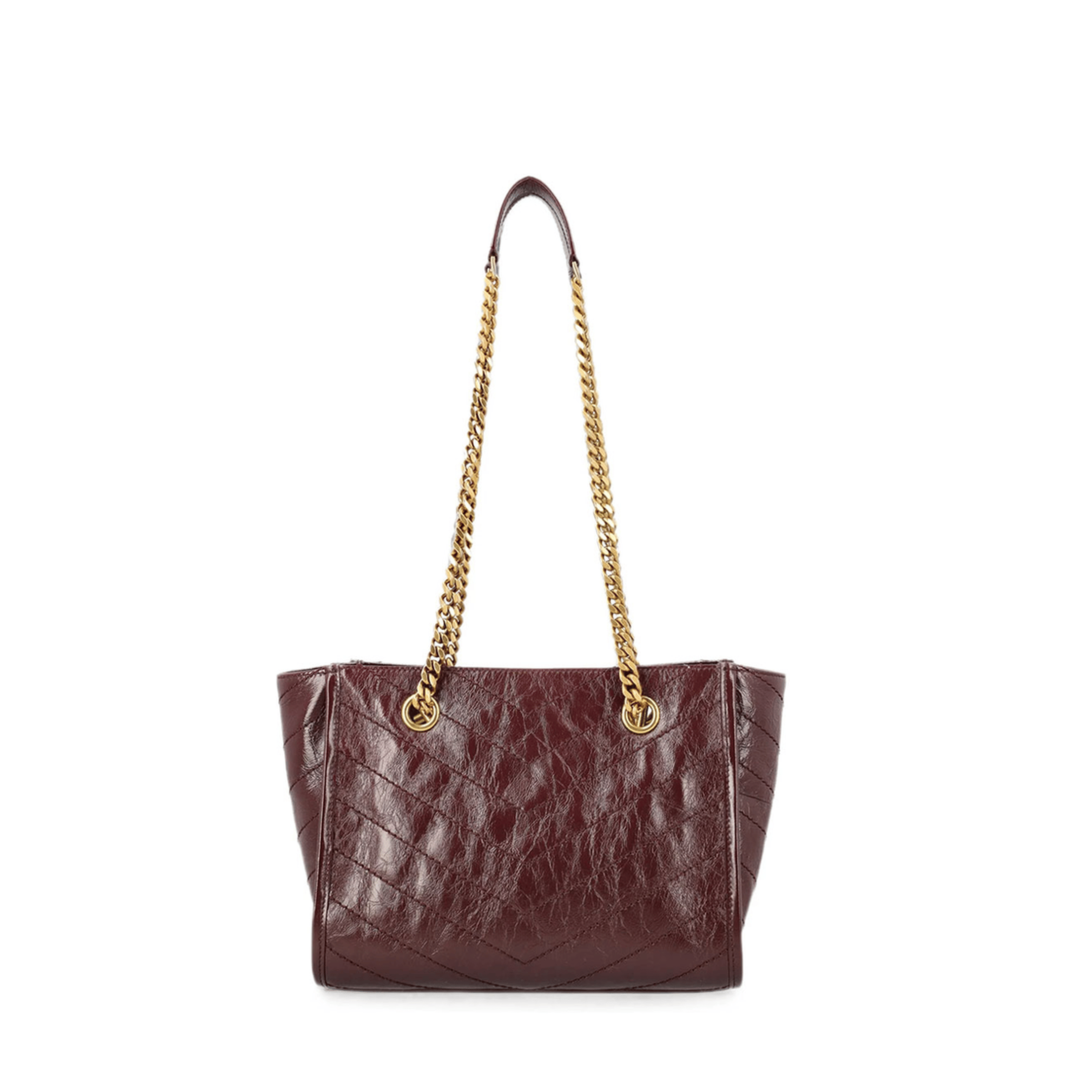 Saint Laurent Paris NIKI Small Leather Shopping Bag - Burgundy