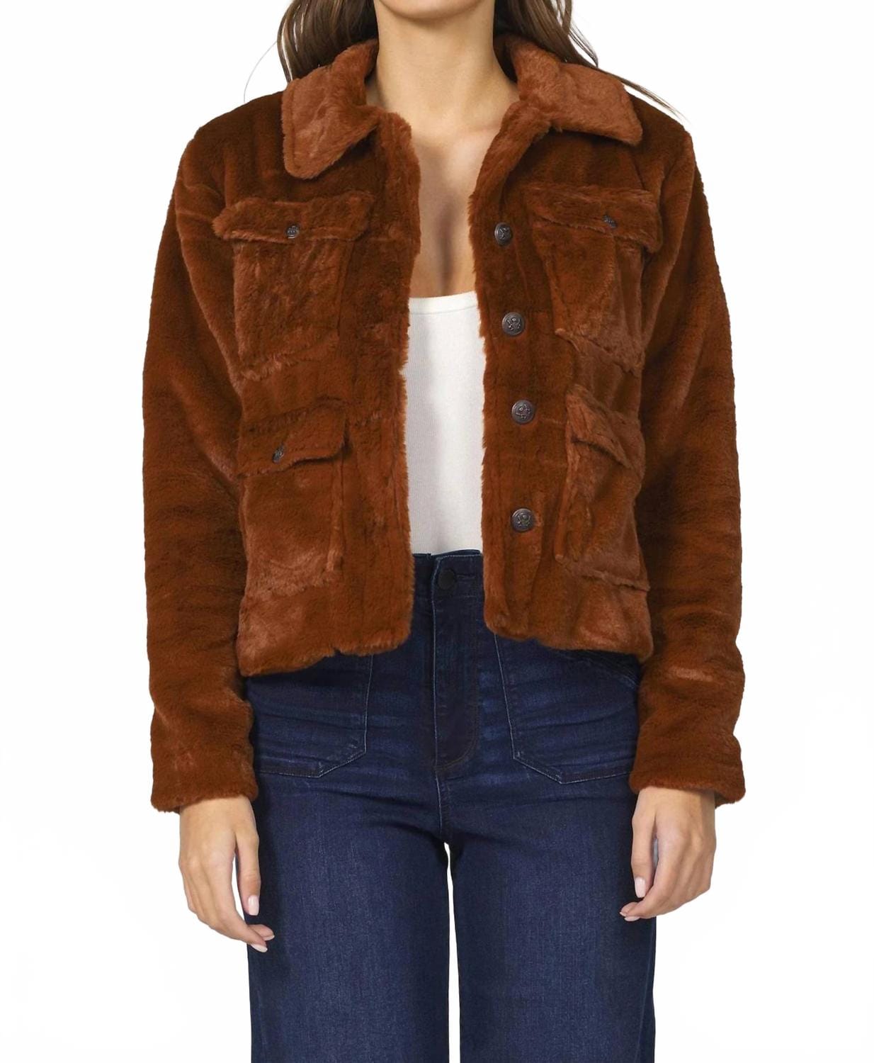 Autumn Fleece Jacket In Burning Wood