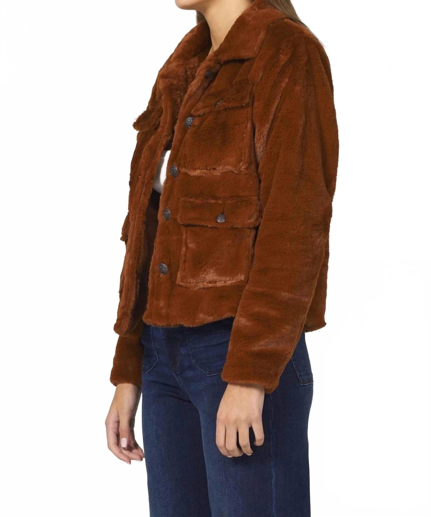Autumn Fleece Jacket In Burning Wood