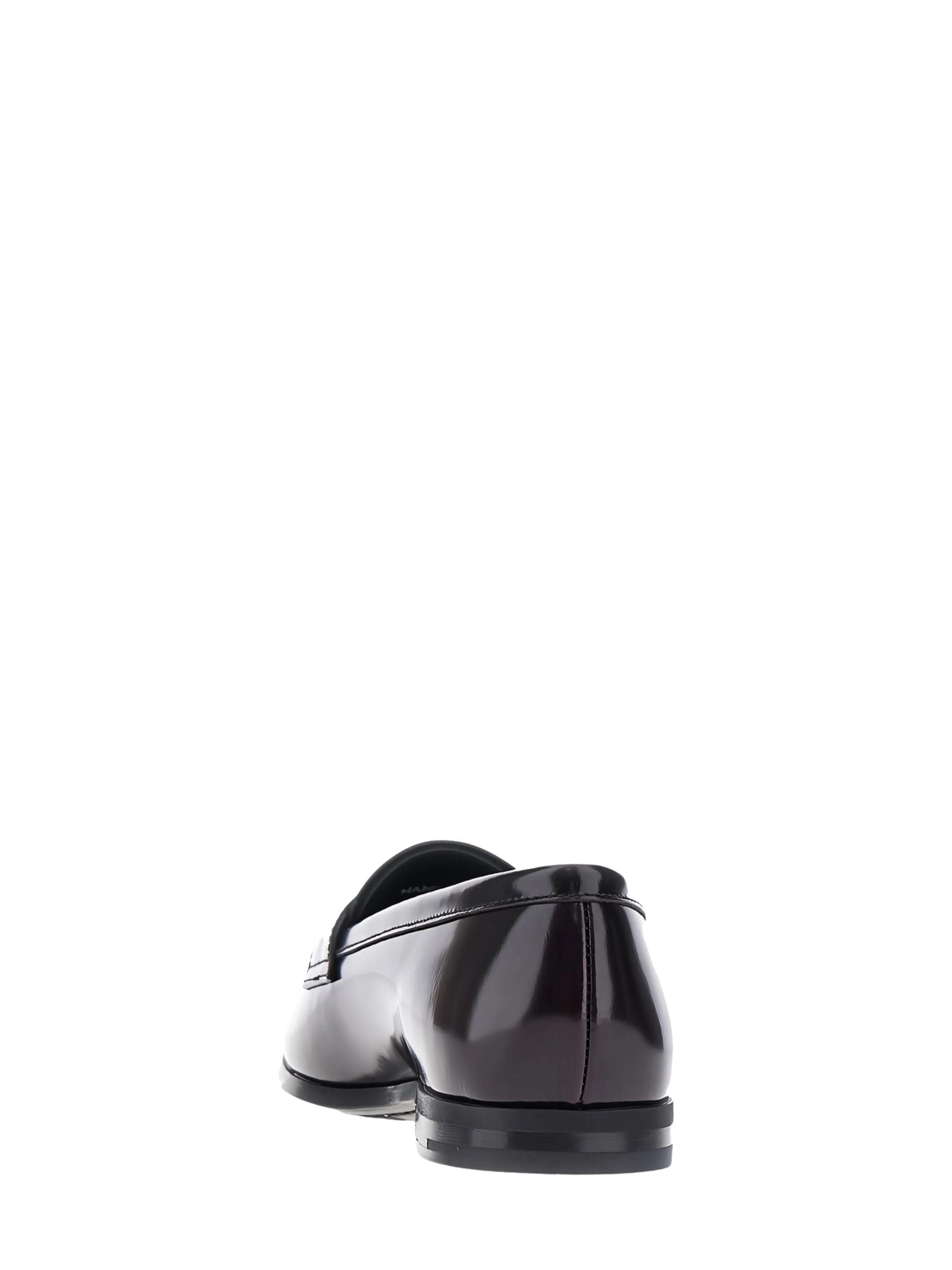 Diamond Burgundy Polished Leather Diamond - Cut Penny Strap Loafers