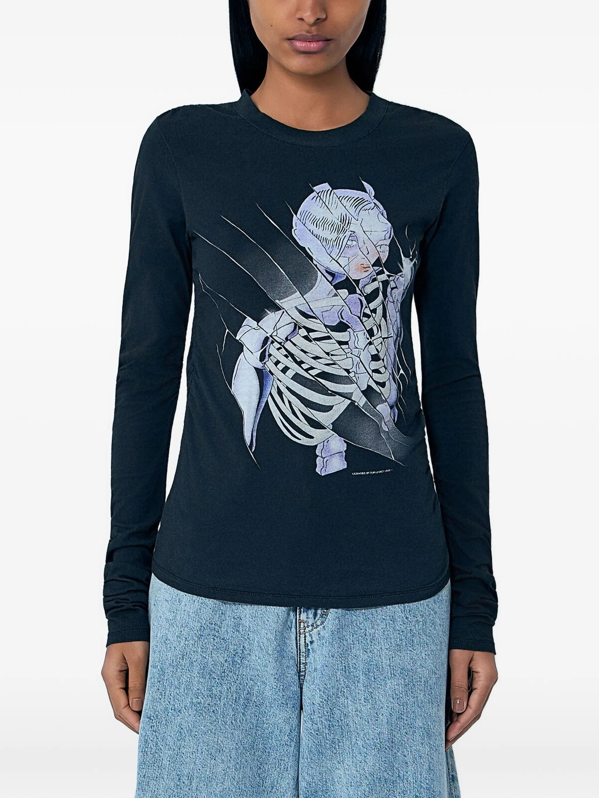 OUR Legacy Strain Slim print long - sleeve T - shirt