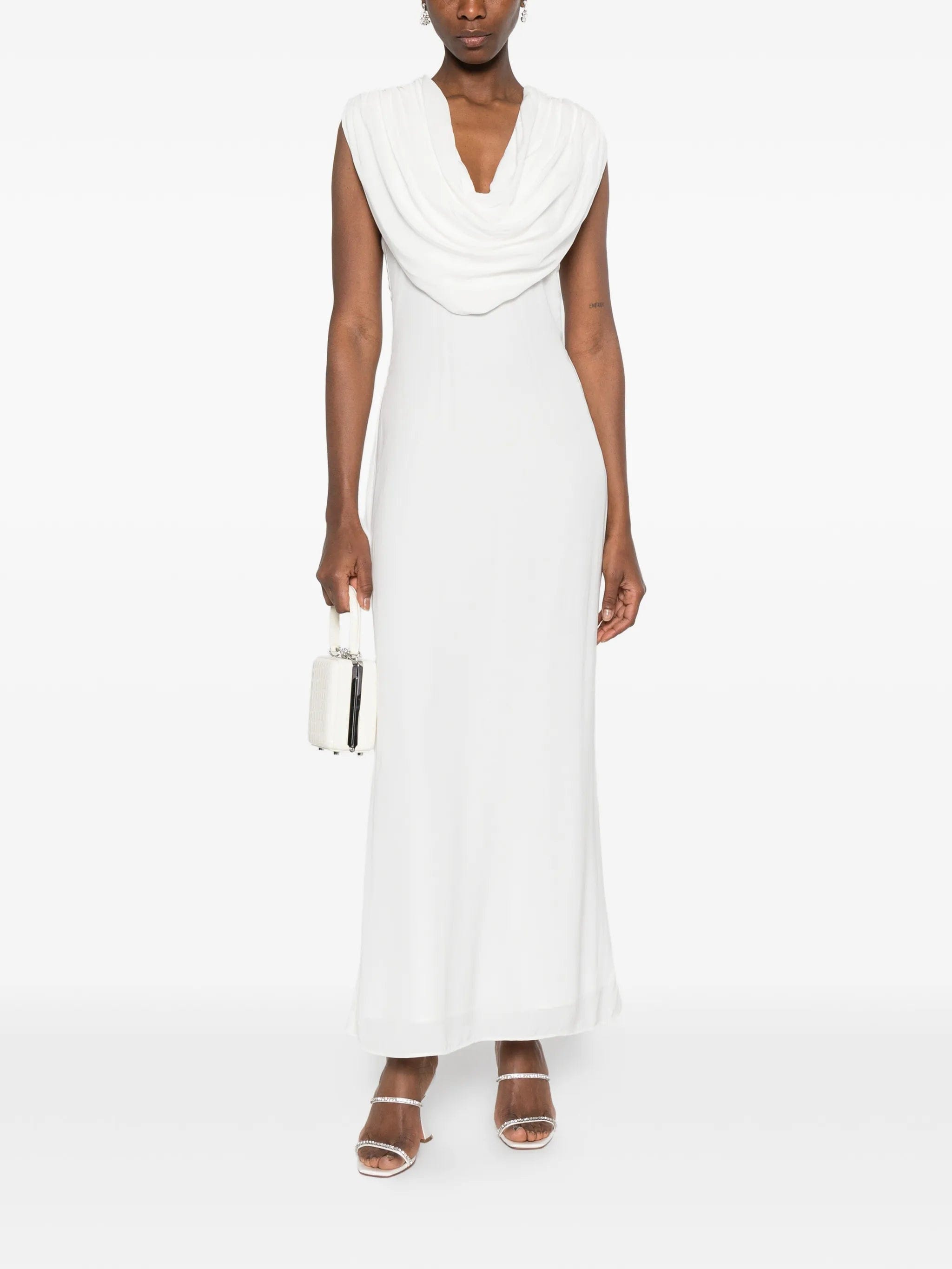 Rotate Birger Christensen Maxi Waterfall sleeveless dress