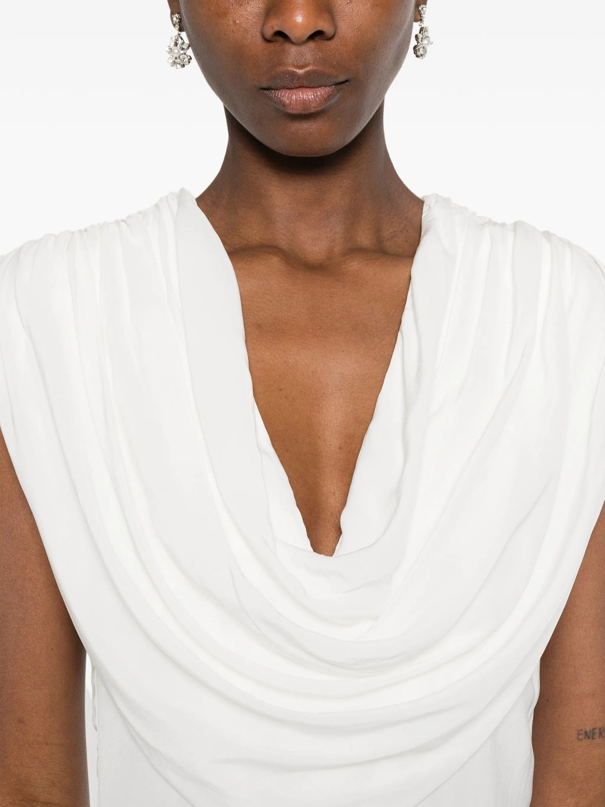 Rotate Birger Christensen Maxi Waterfall sleeveless dress
