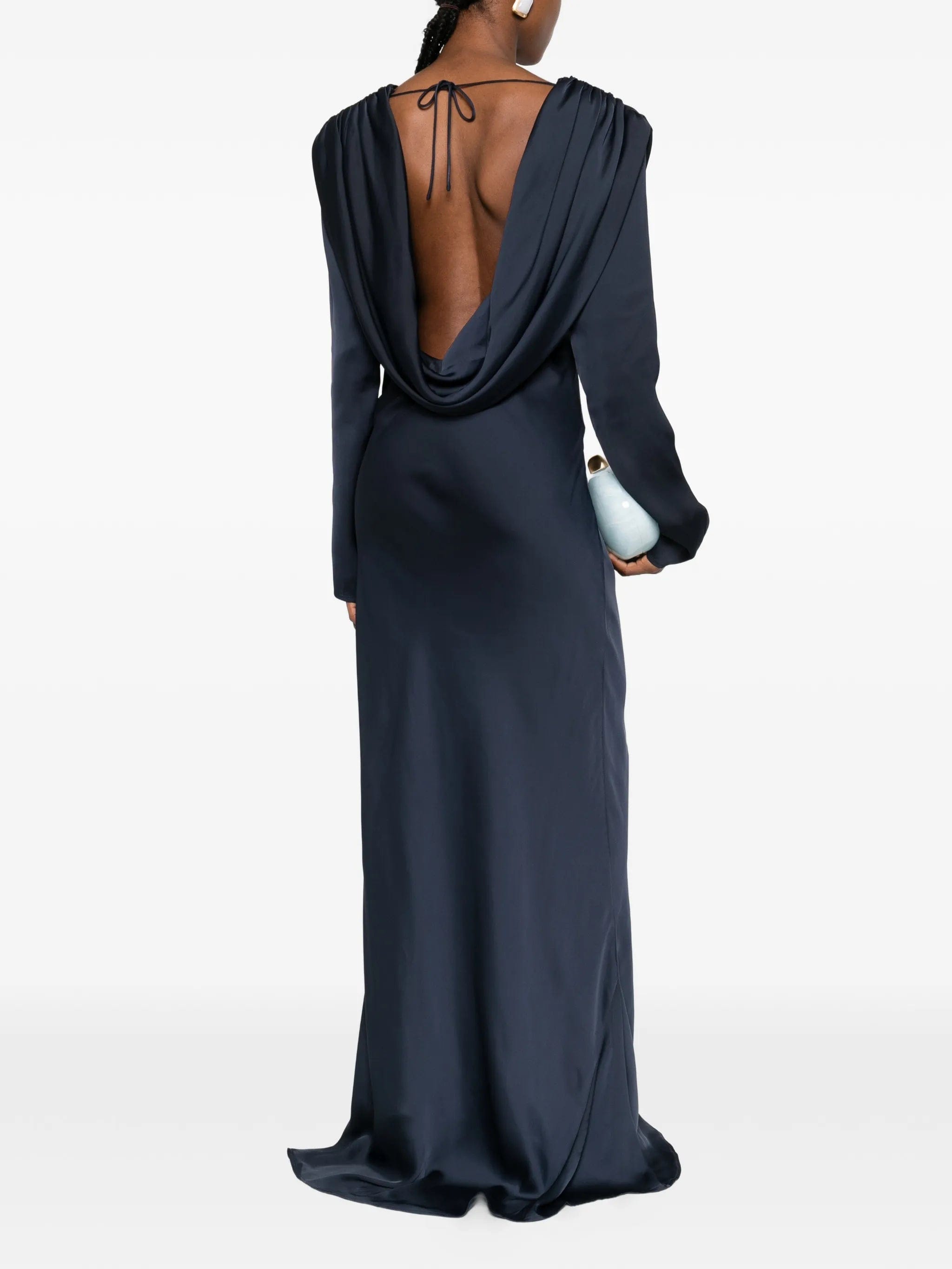 Rotate Birger Christensen cowl - neck tie maxi dress