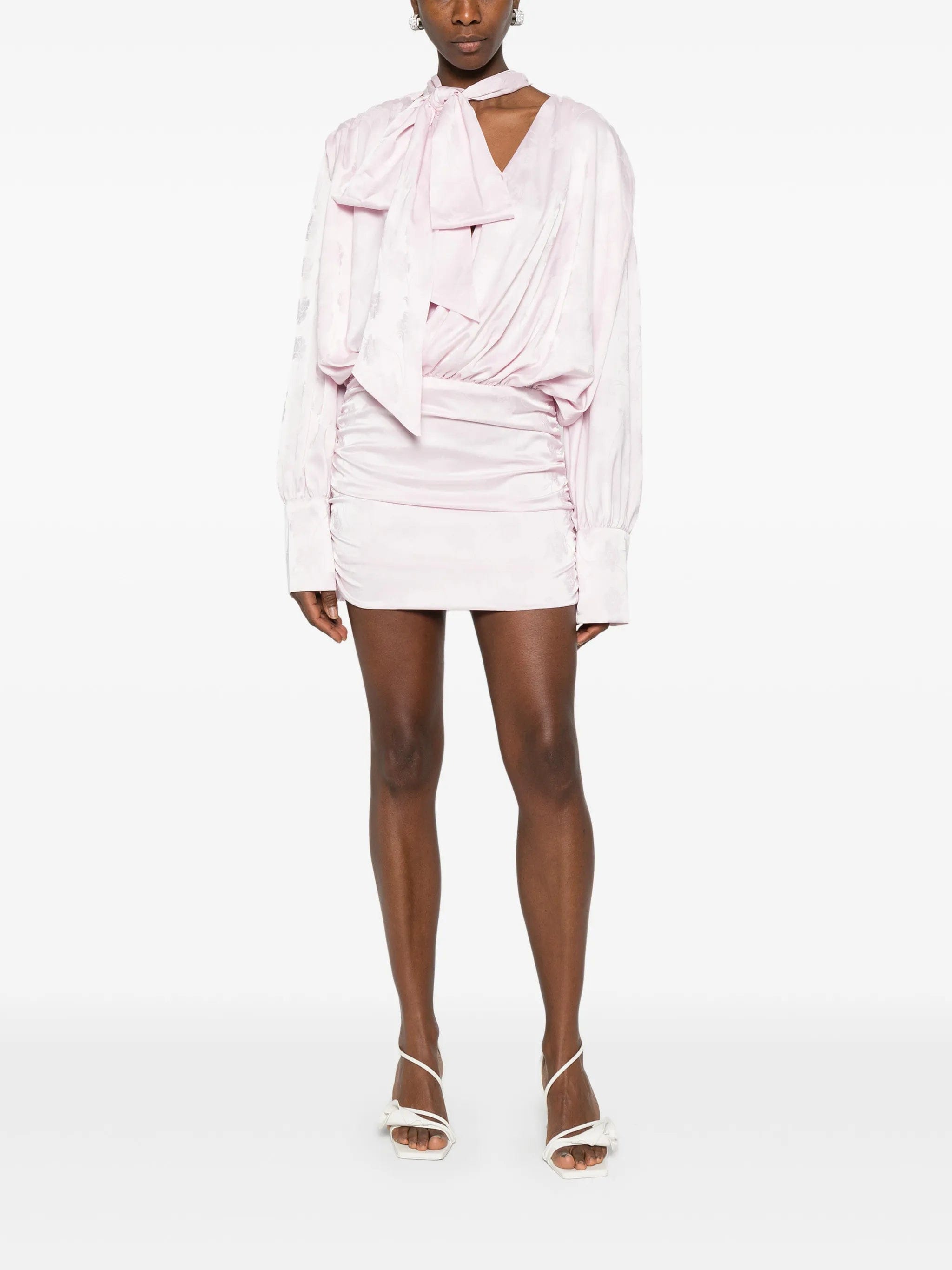 Rotate Birger Christensen LS bow ruched mini dress