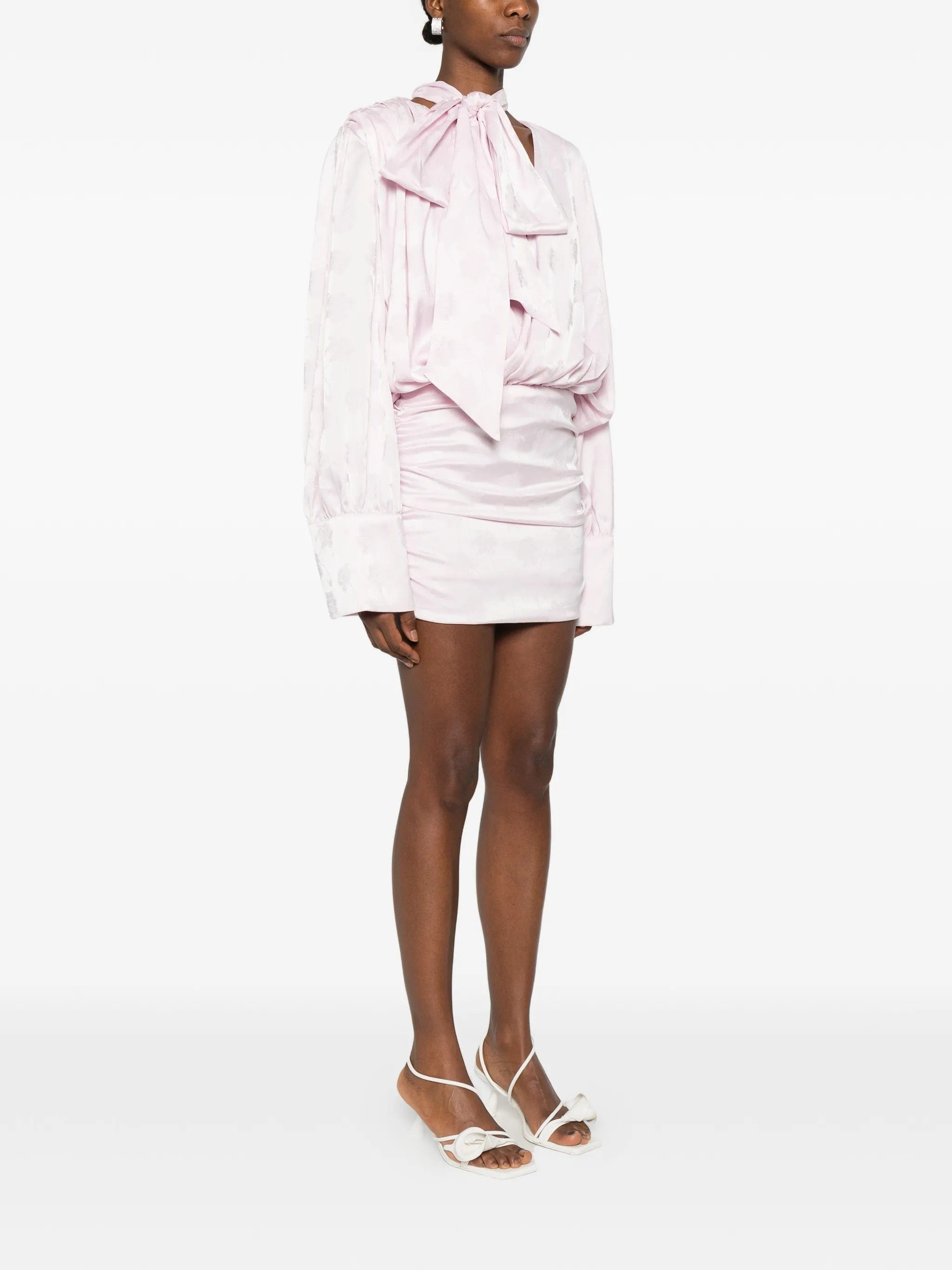 Rotate Birger Christensen LS bow ruched mini dress