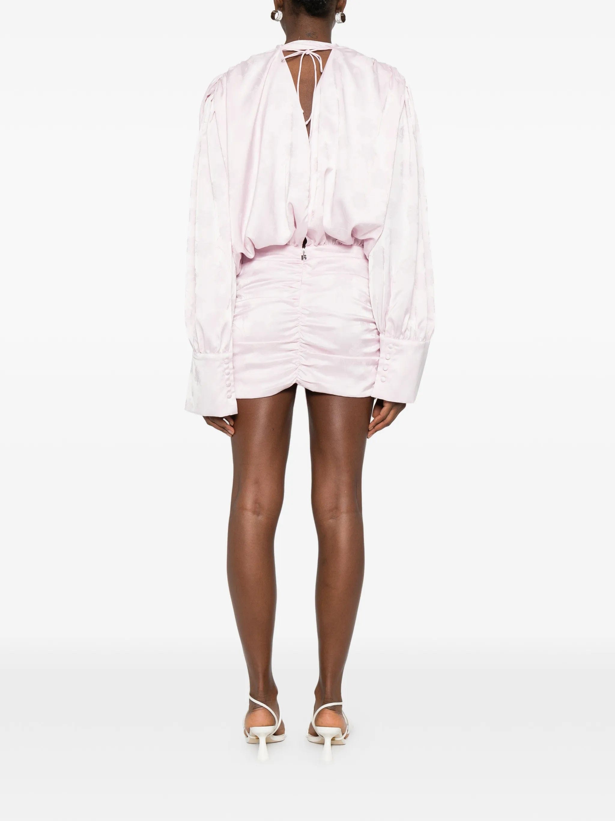 Rotate Birger Christensen LS bow ruched mini dress