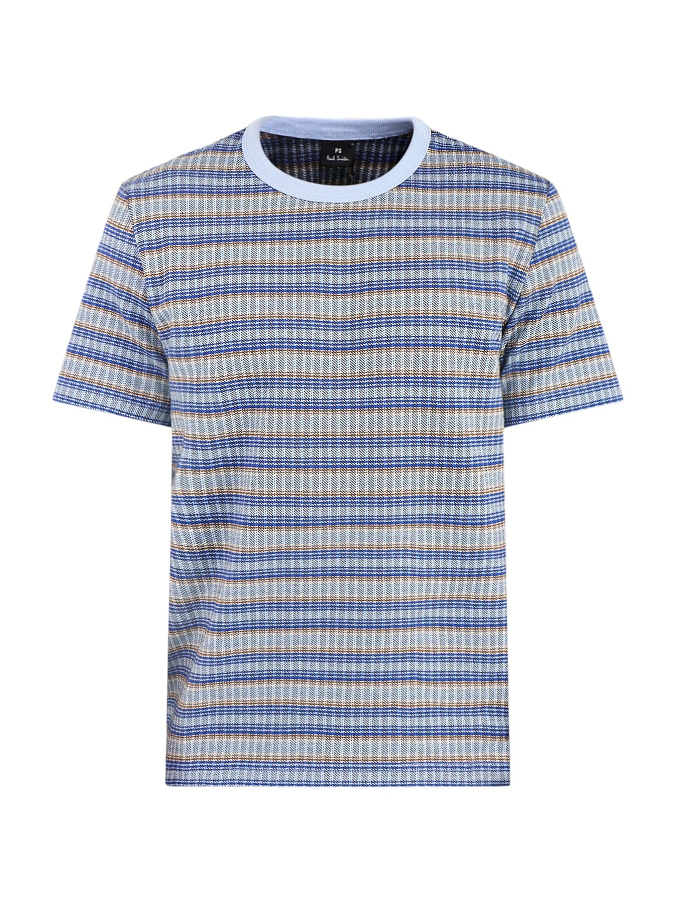 PS Paul Smith Texture Stripe T - Shirt Blue