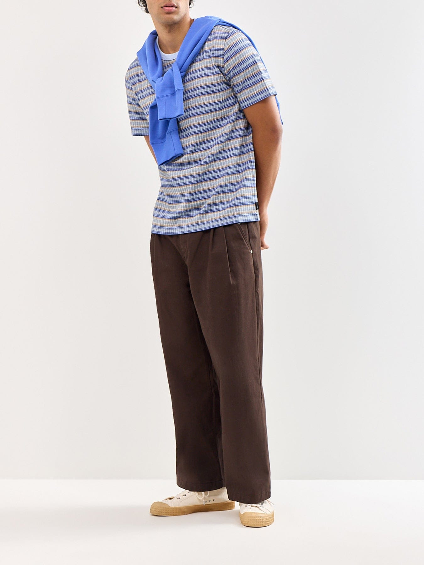 PS Paul Smith Texture Stripe T - Shirt Blue