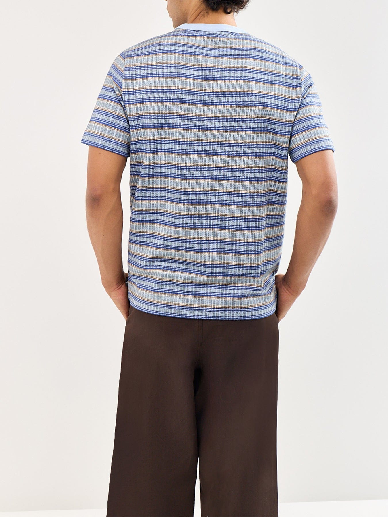 PS Paul Smith Texture Stripe T - Shirt Blue