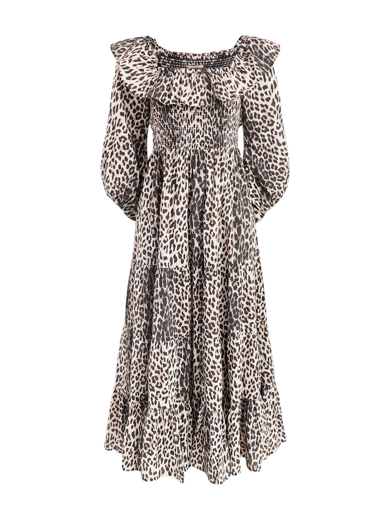 Rixo Gabriel Leopard Midi Dress Multi