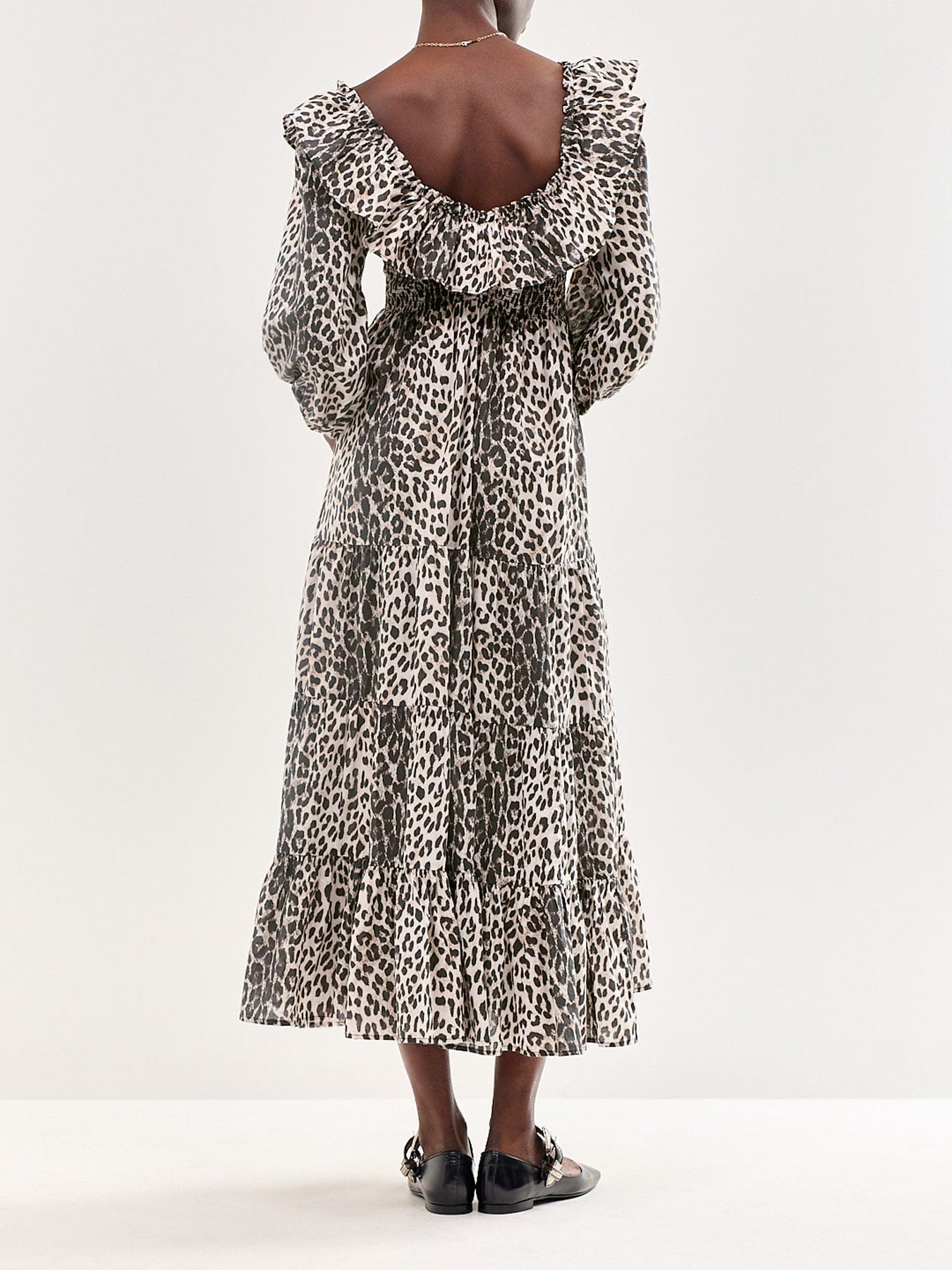 Rixo Gabriel Leopard Midi Dress Multi