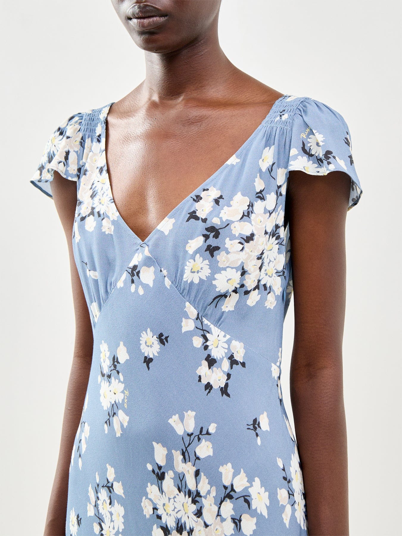 Rixo The Cathy Dress Amelia Bouquet Blue