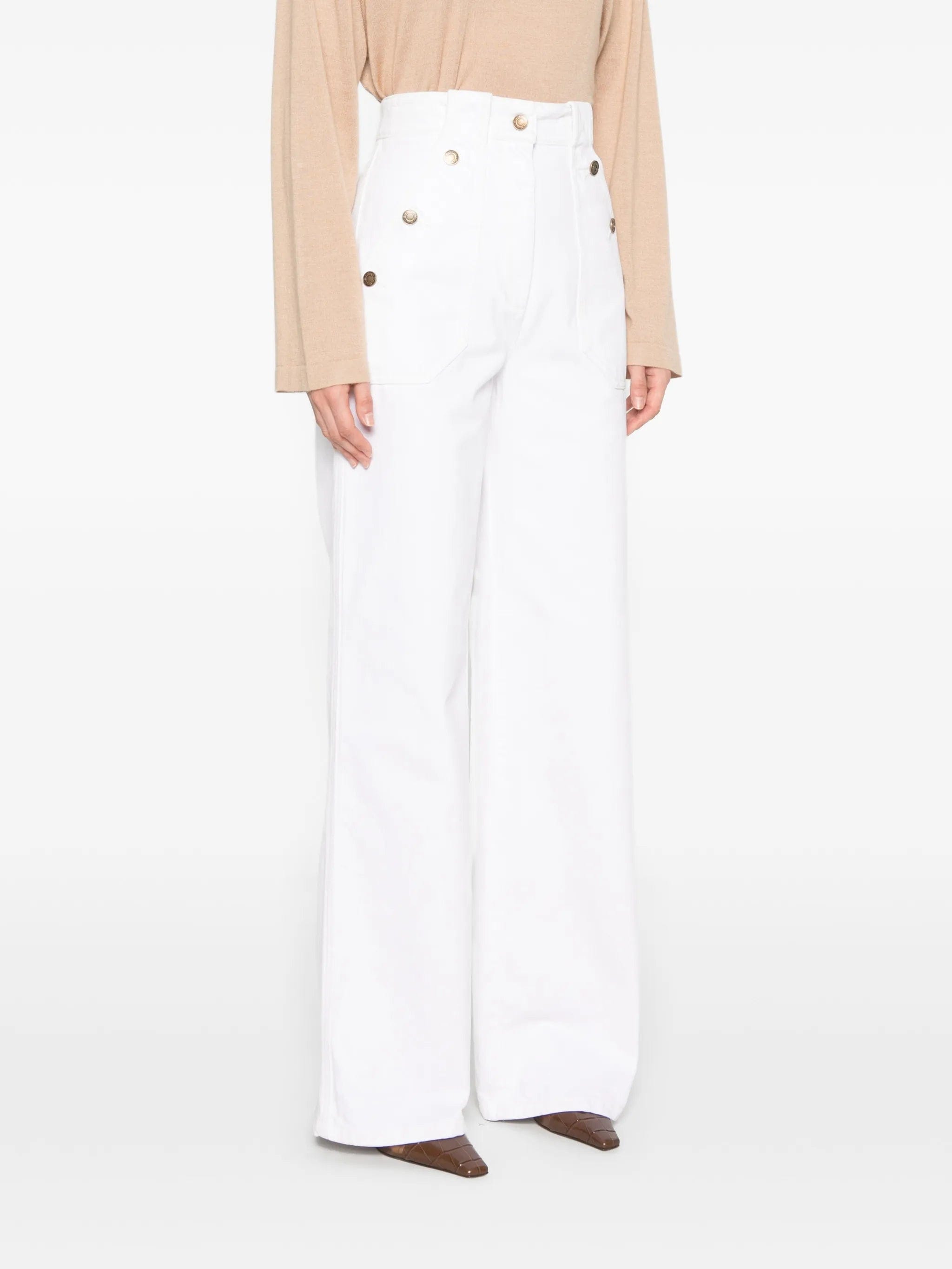 Max Mara button - detail wide - leg trousers