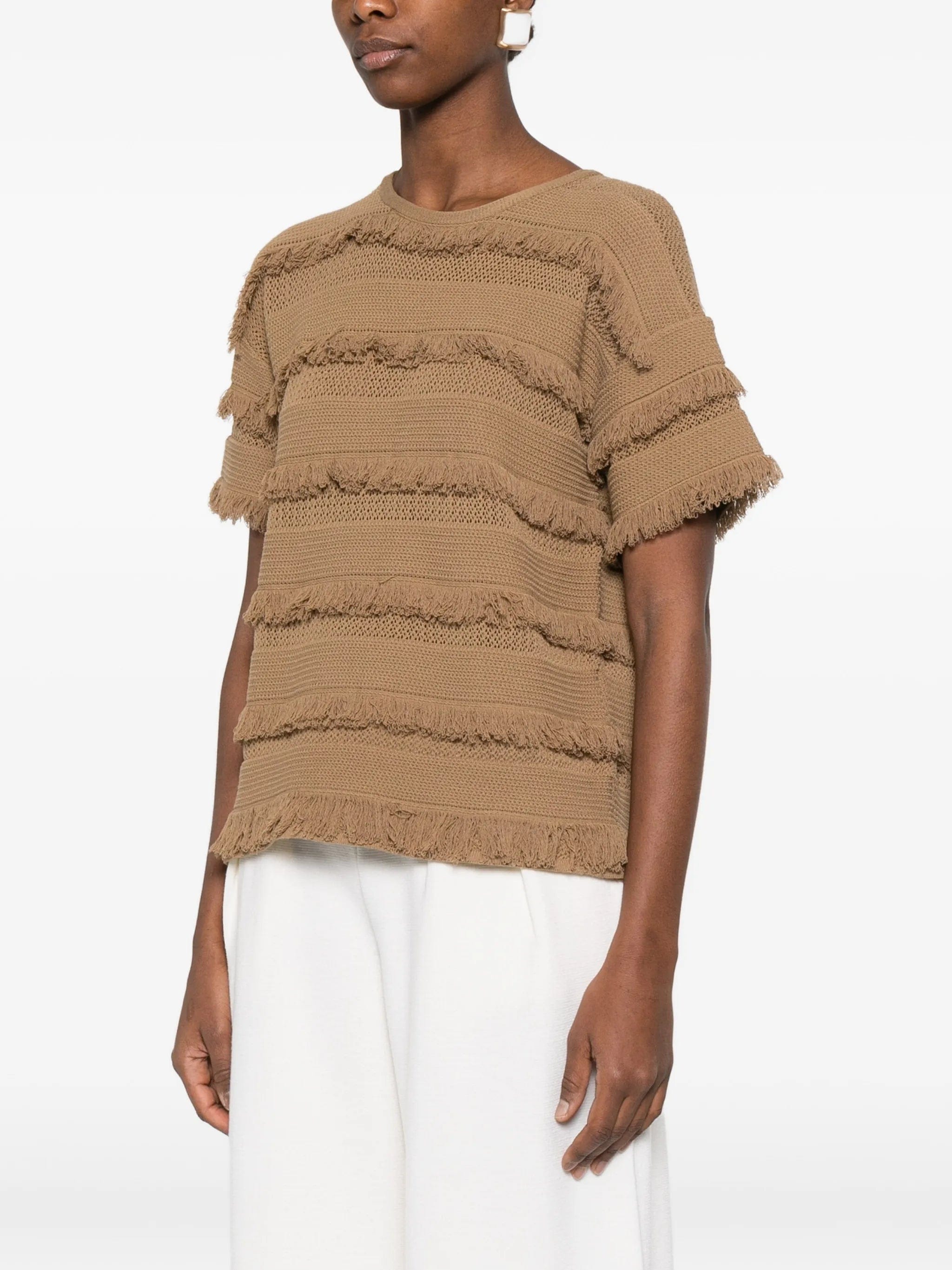 Max Mara fringe - details T - shirt