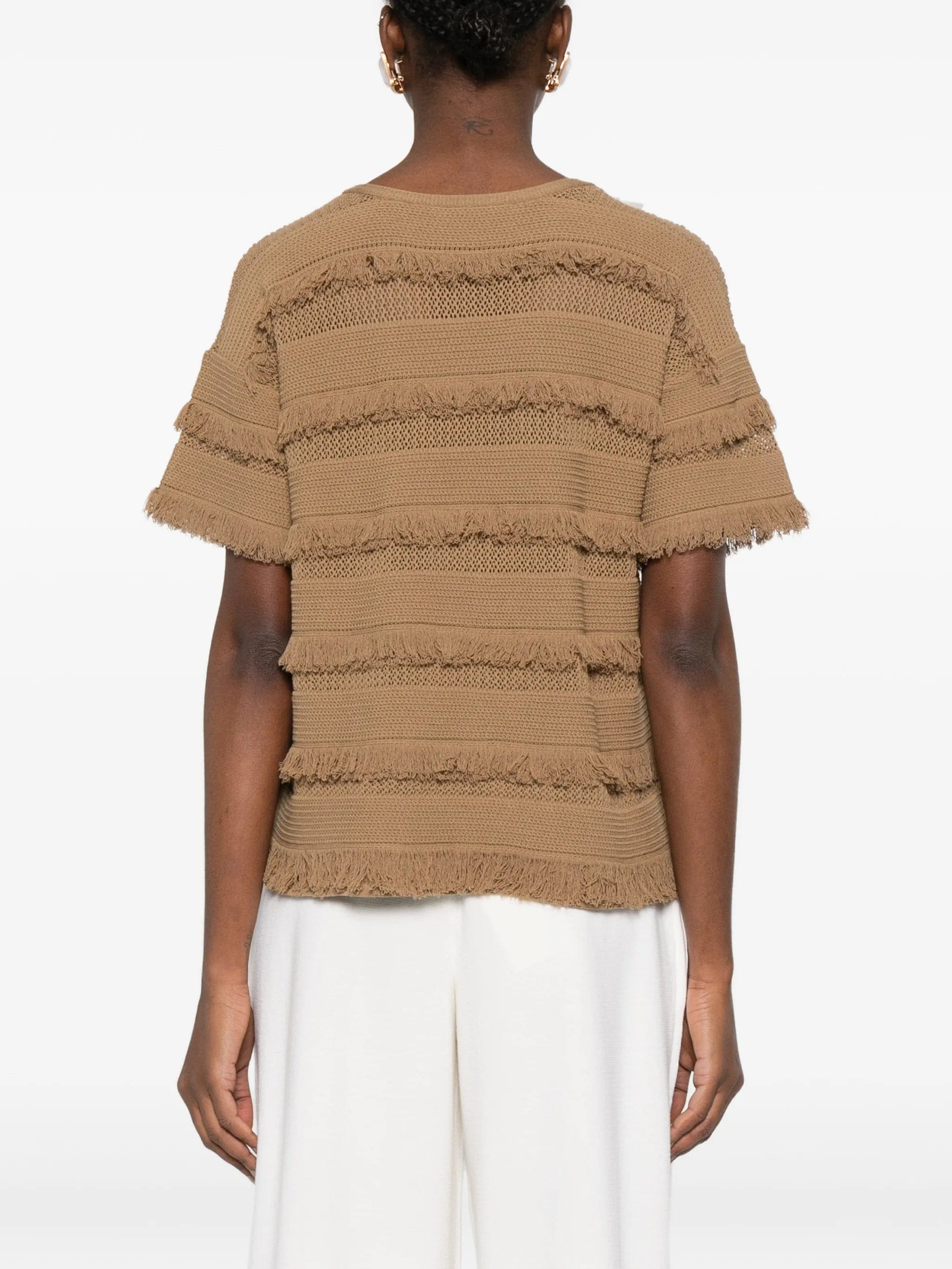 Max Mara fringe - details T - shirt