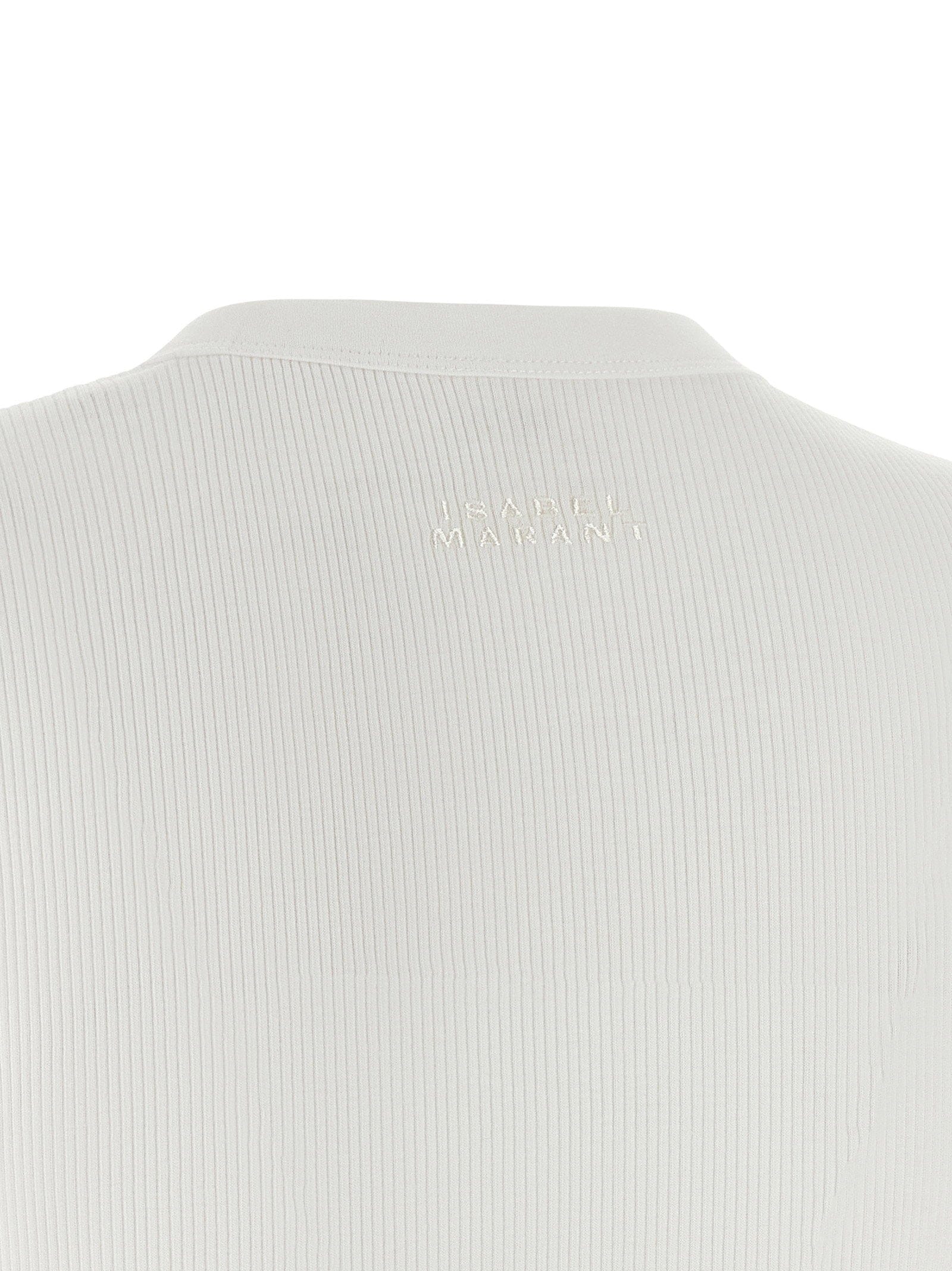 Isabel Marant Ribbed Cotton Jersey T - shirt — White