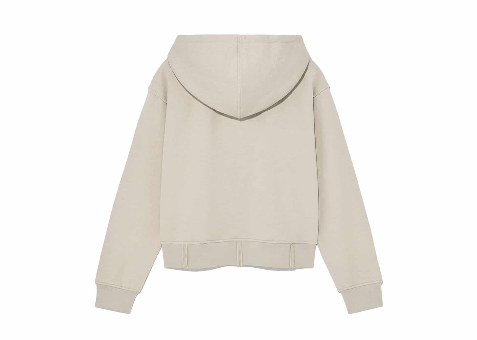 Matin Kim Rib Cut Detail Logo Hoodie Beige TS011