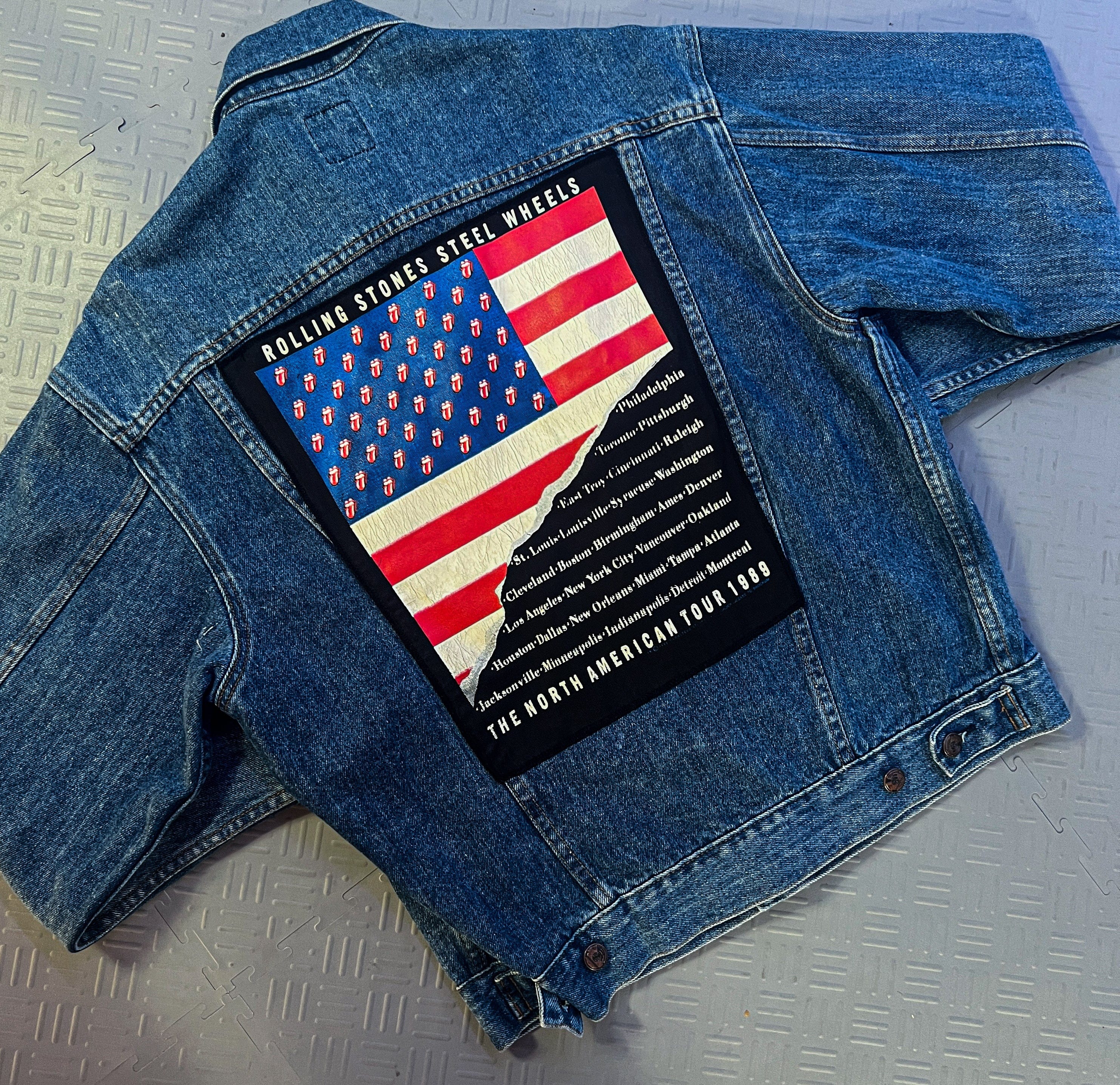 2nd Culture 1989 Rolling Stones Steel Wheels Denim Jacket (S)
