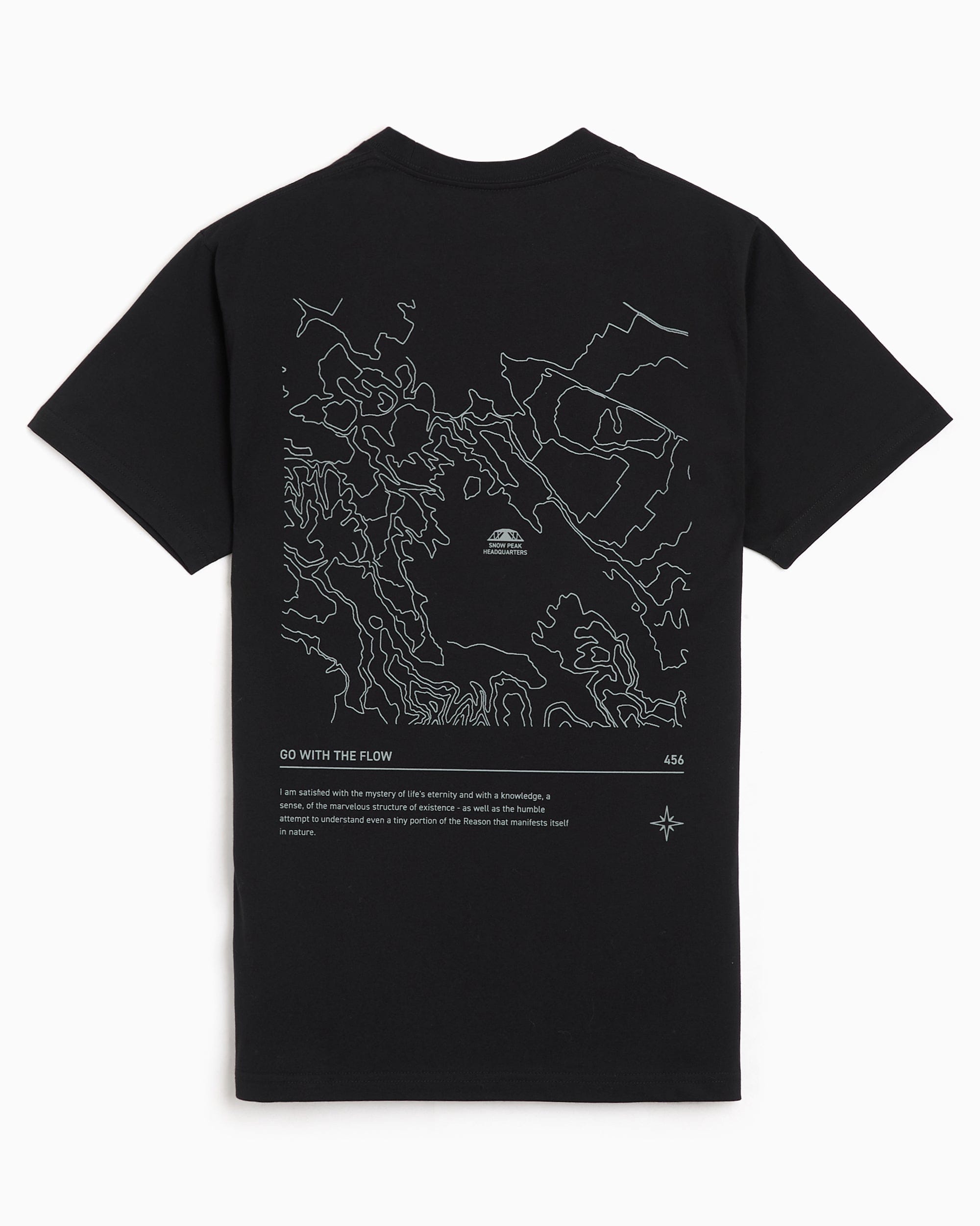 Snow Peak Camiseta con gráfico Relaxed Snow Peak HQ Topographic Map para hombre